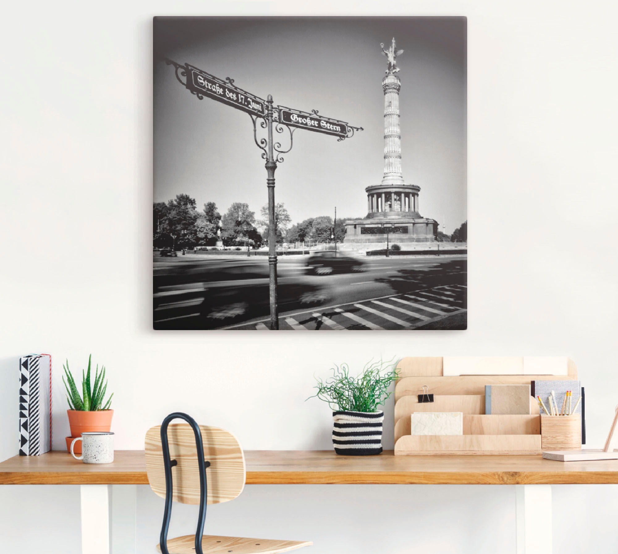 Artland Leinwandbild »Berlin Siegessäule III«, Gebäude, (1 St.), auf Keilrahmen gespannt