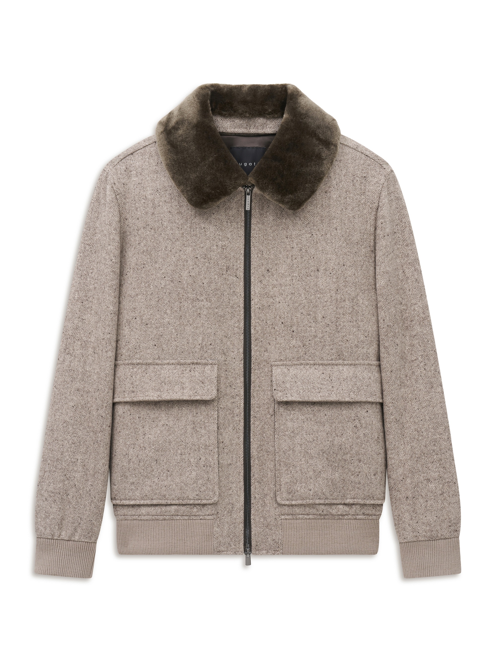 bugatti Blouson »Regular Fit« ohne Kapuze Regular Fit Wolle Fellkragen