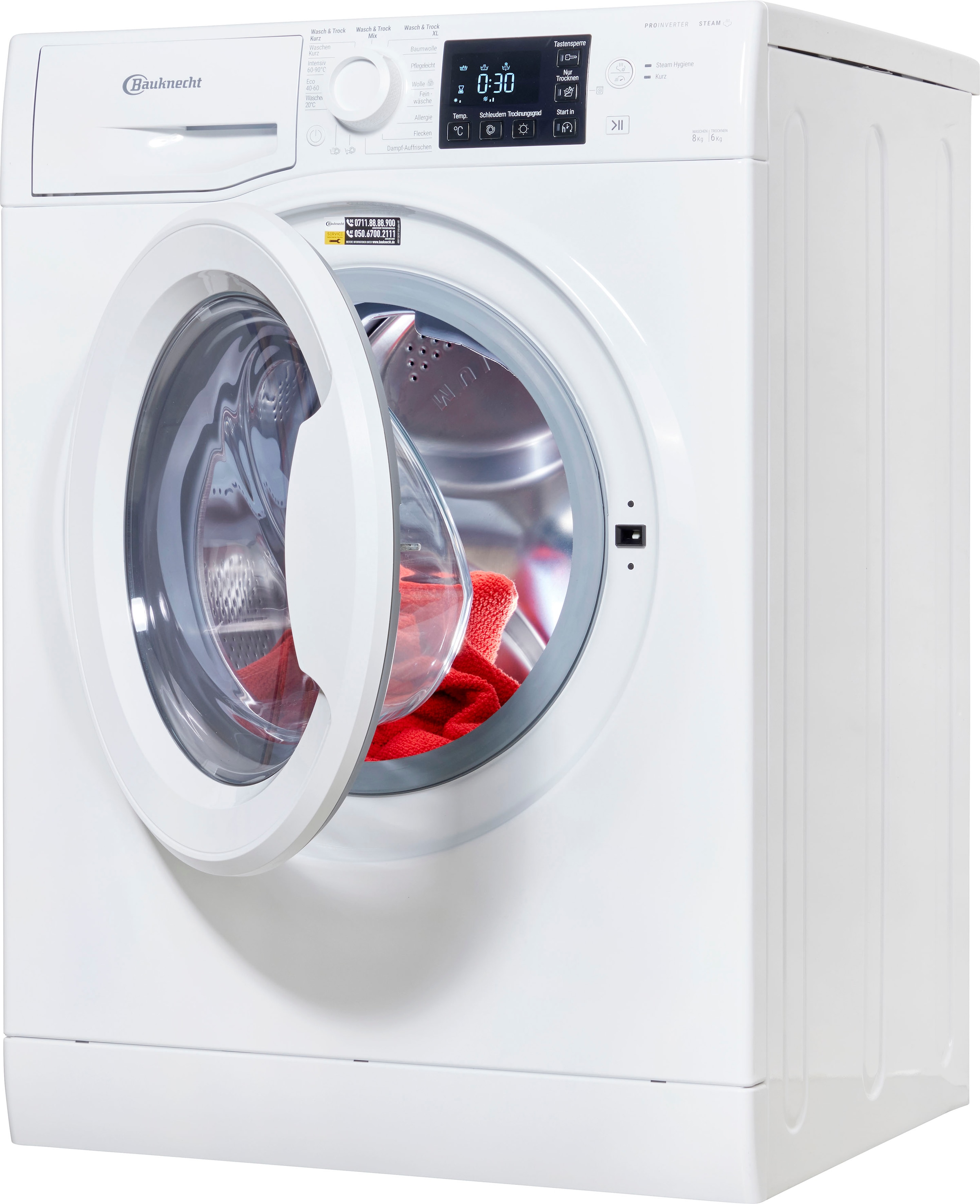 BAUKNECHT Waschtrockner "WT SUPER ECO 86 43 N" 8 kg /6 kg 75 dB(A) günstig online kaufen