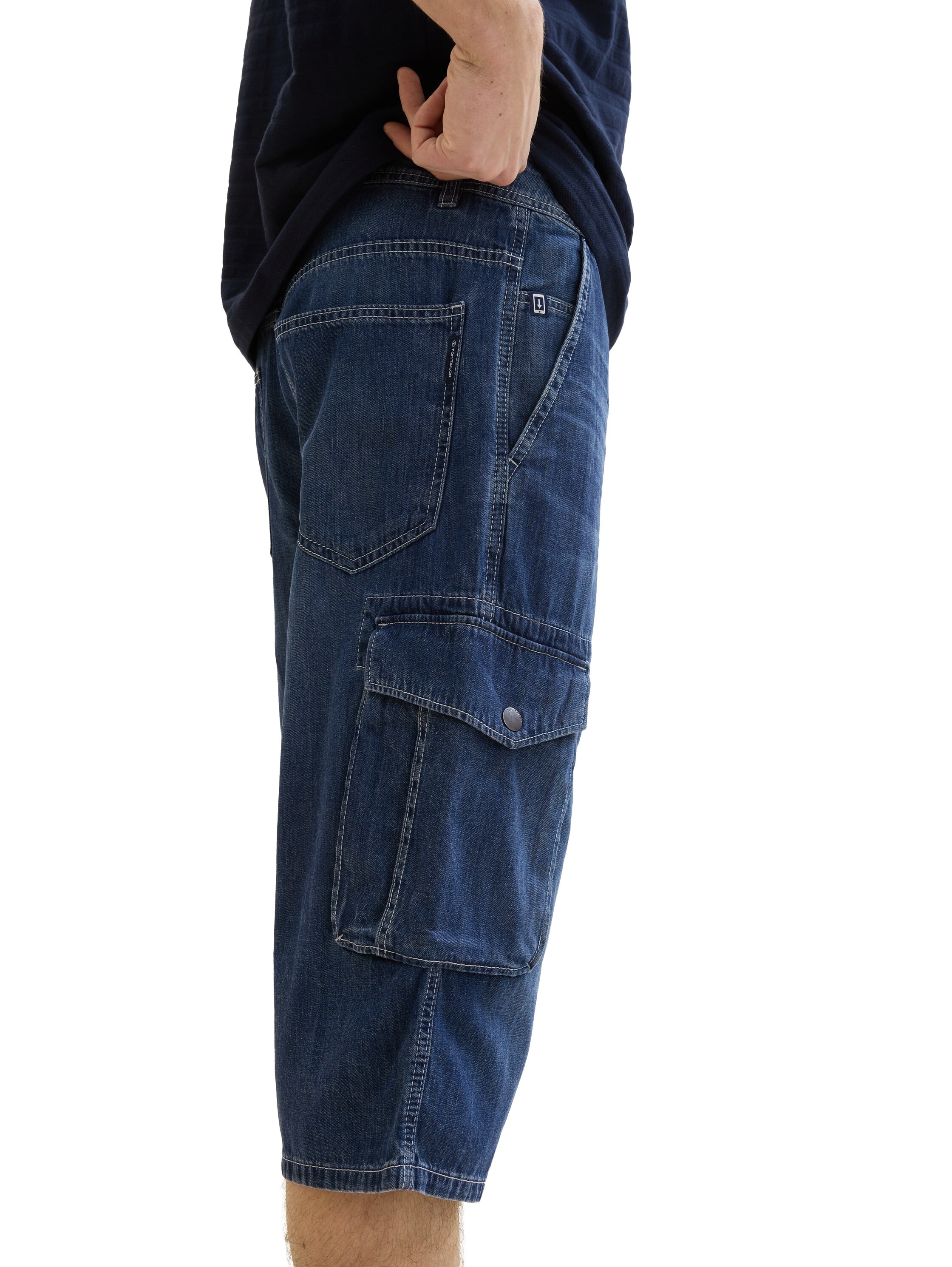 TOM TAILOR Jeansshorts "MORRIS OVERKNEE", mit recycelter Baumwolle günstig online kaufen