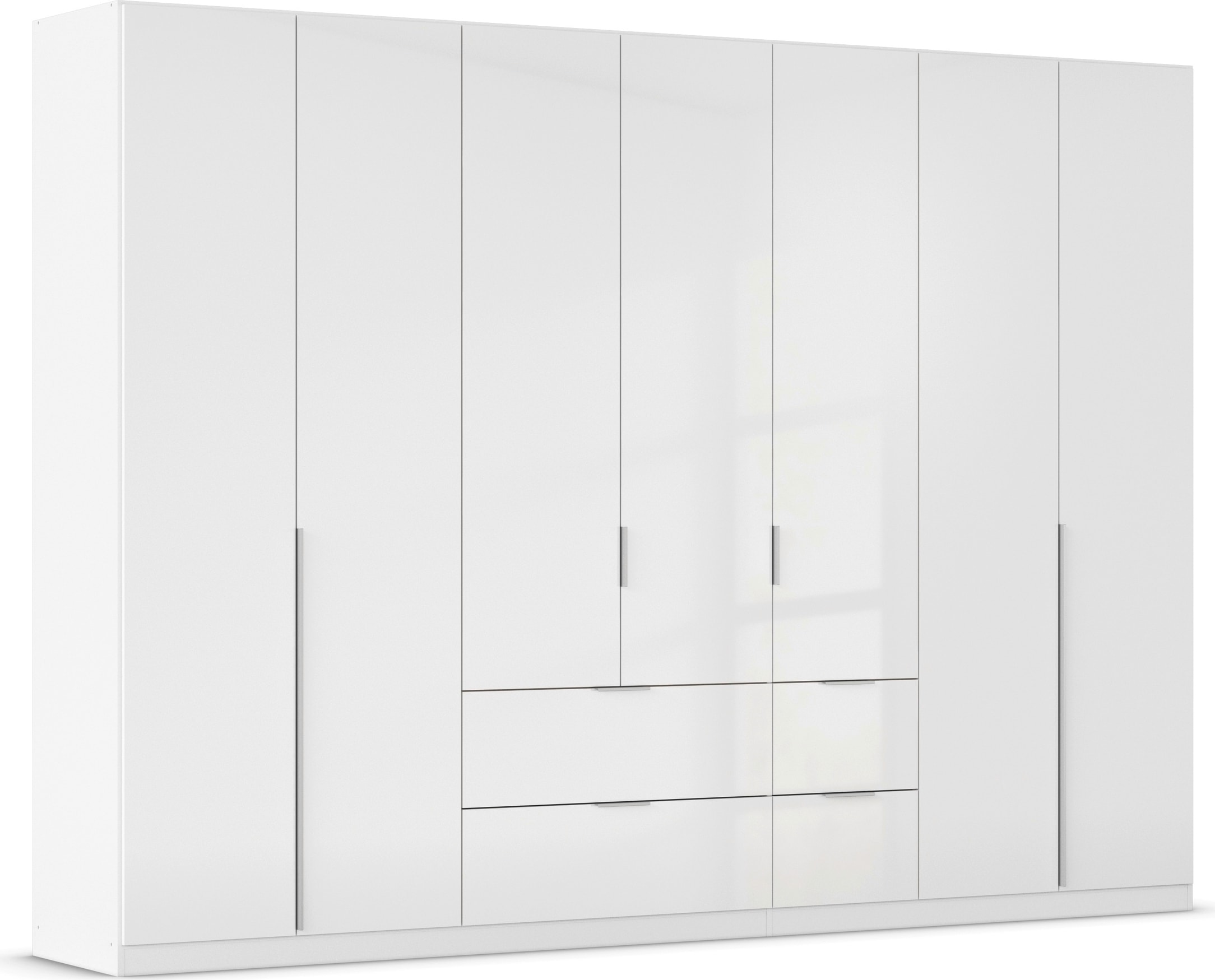 OTTO home Drehtürenschrank "Kleiderschrank Schrank Garderobe AGORDO mit Dekor- oder Hochglanzfront" in zwei Griff-Farben, Breite 315 cm, mit Außenschubkästen, Serie in 7 Breiten und 2 Höhen MADE IN GERMANY
