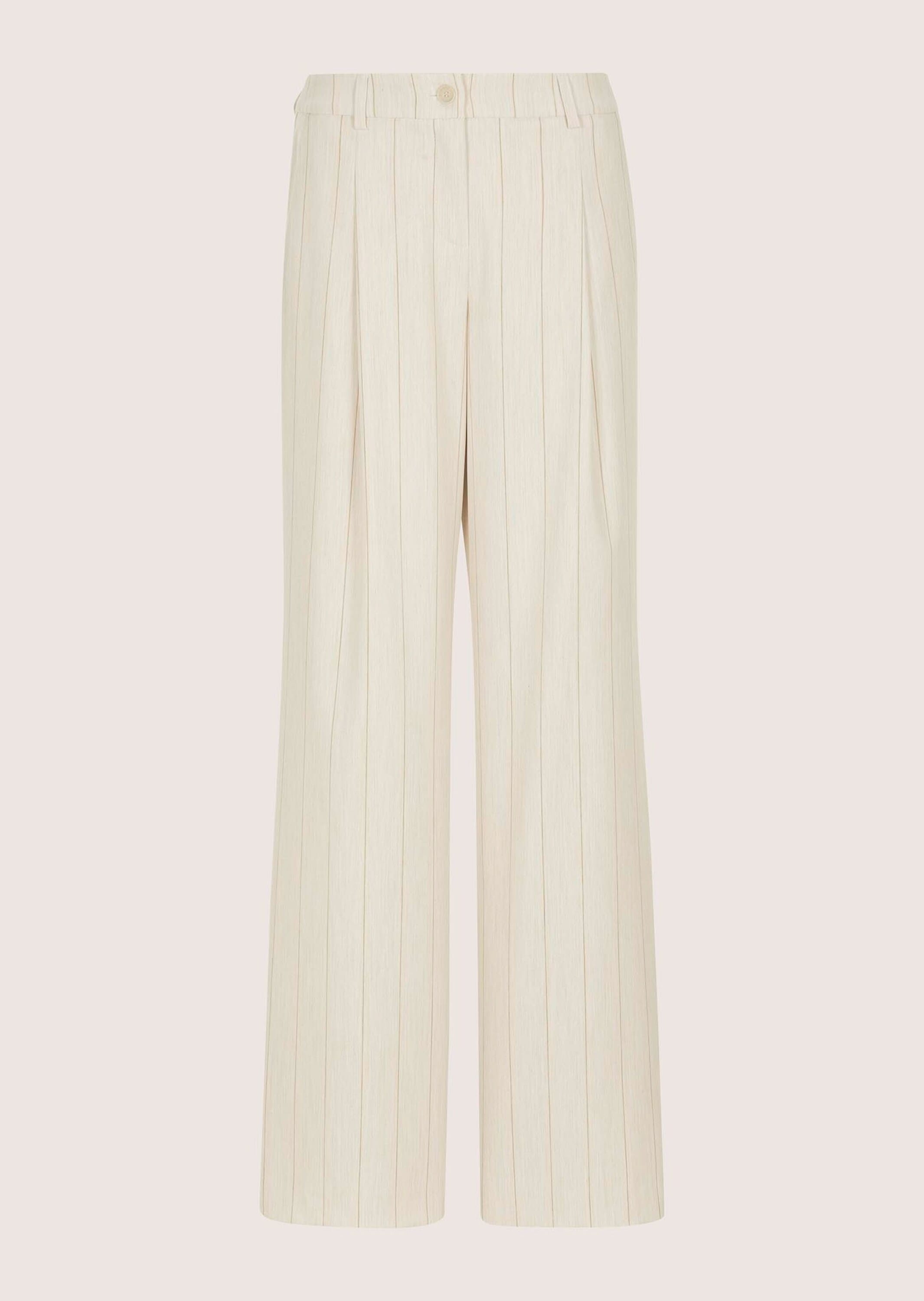 MADELEINE Bundfaltenhose "Bundfaltenhose Stoffhose mit Nadelstreifen" Weite Nadelstreifenhose mit Bundfalte