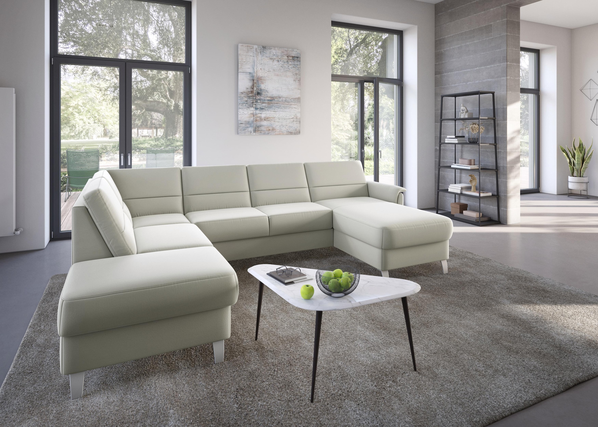 sit&more Wohnlandschaft »Palmera U-Form«, Federkern, wahlweise mit Bettfunktion und mit/ohne Stauraum