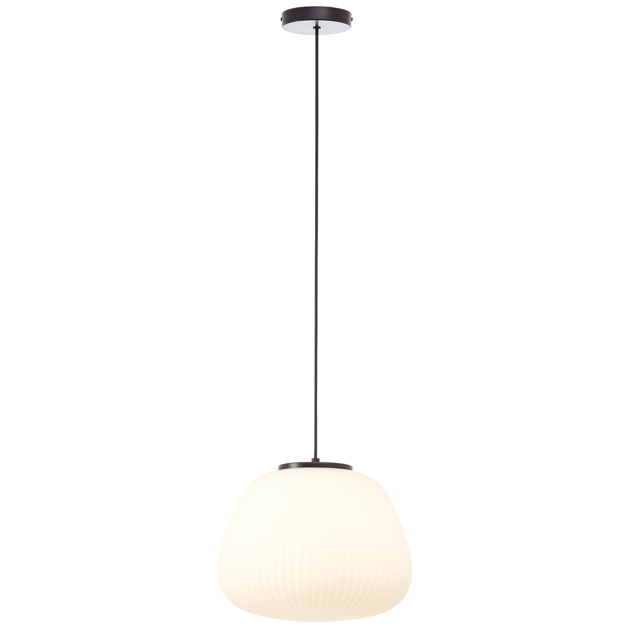 Brilliant Pendelleuchte »Kaizen«, 1 flammig, Leuchtmittel E27 | ohne Leuchtmittel, 184 x 35 cm, E27, kürzbar, Riffelglas/Metall, weiß/schwarz