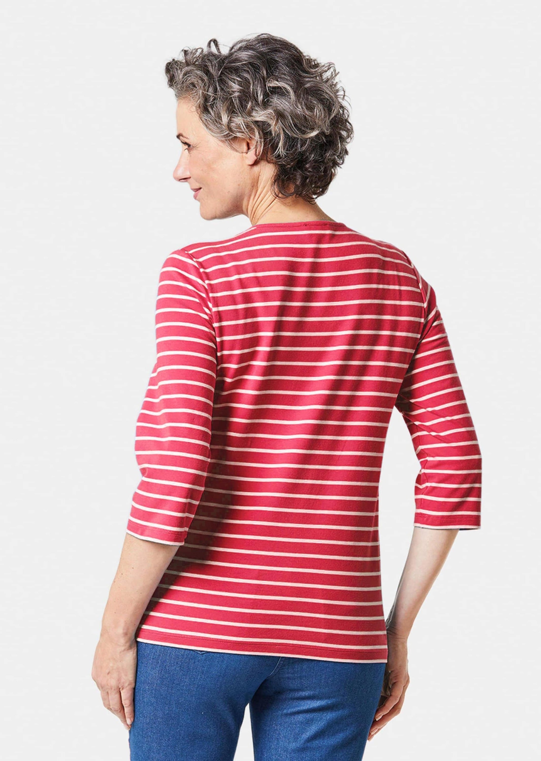 GOLDNER 3/4-Arm-Shirt »Ringelshirt Buntgewirktes Ringelshirt«