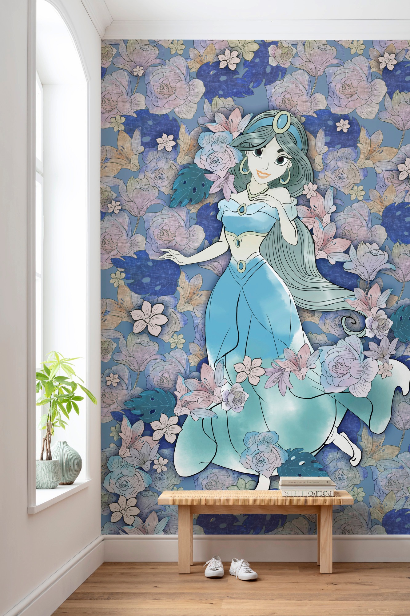 Komar Vliestapete »Digitaldruck Vlies - Jasmin Colored Flowers - Größe 200 x 280 cm«, bedruckt, Kinderzimmer