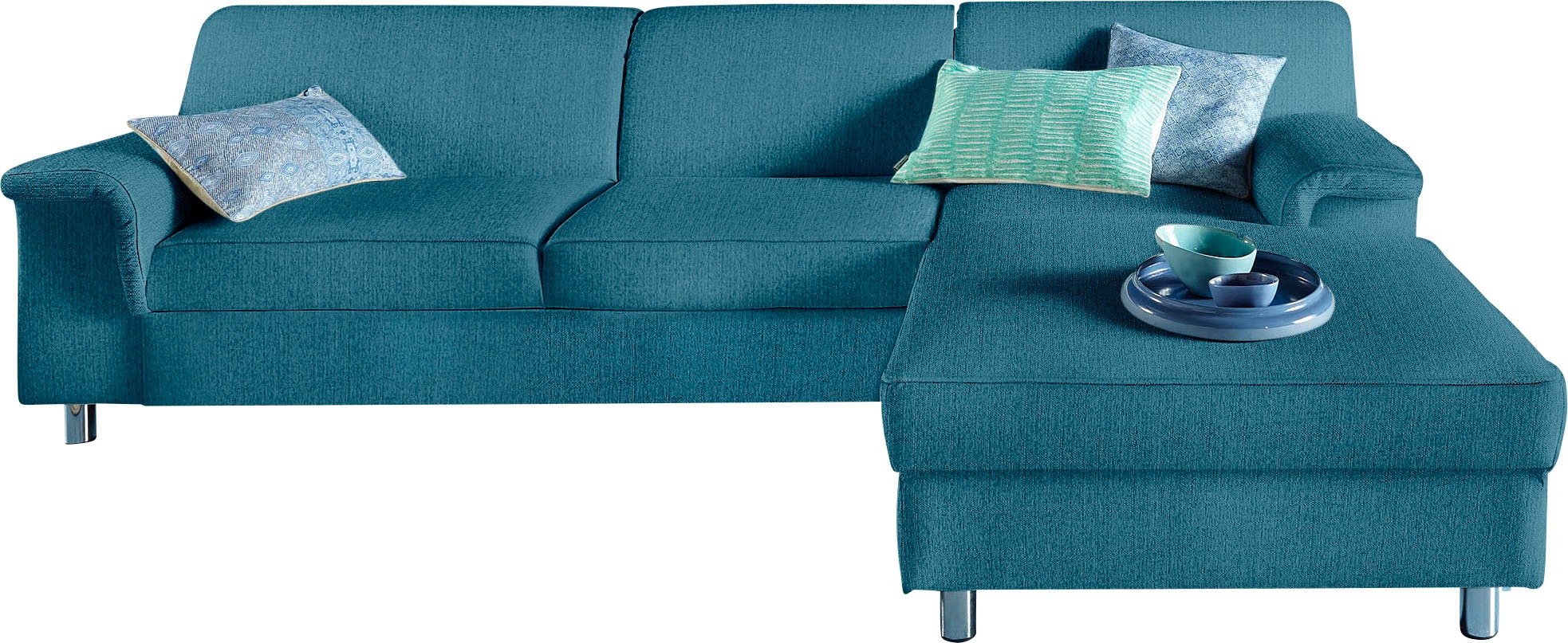 INOSIGN Ecksofa »Jamie, modern und elegant, Fußhöhe 9cm, L-Form,«, wahlweise mit Bettfunktion