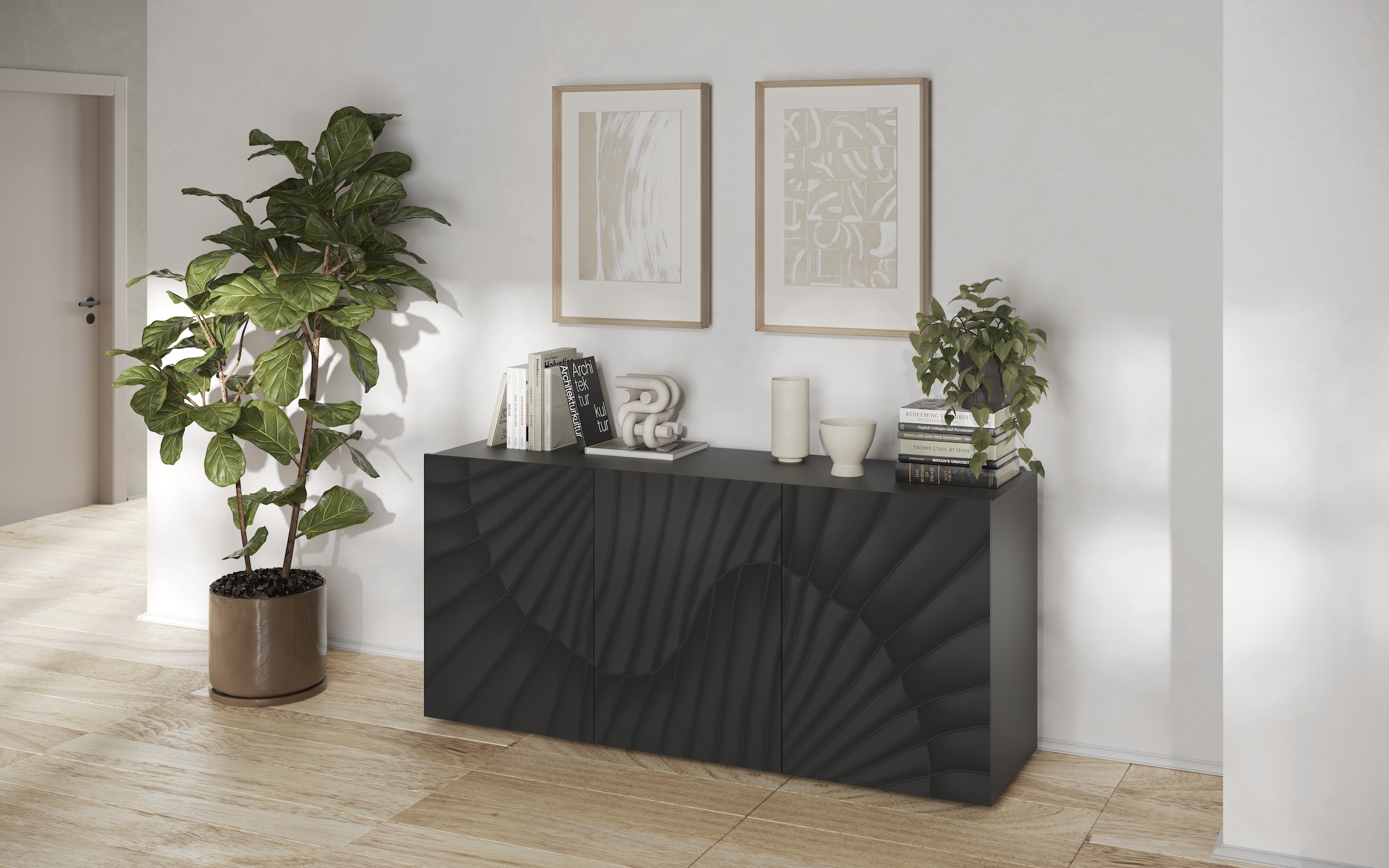 Sideboard »Snake Breite 181 cm, moderne Kommode mit 3 Türen«, Anrichte mit viel...