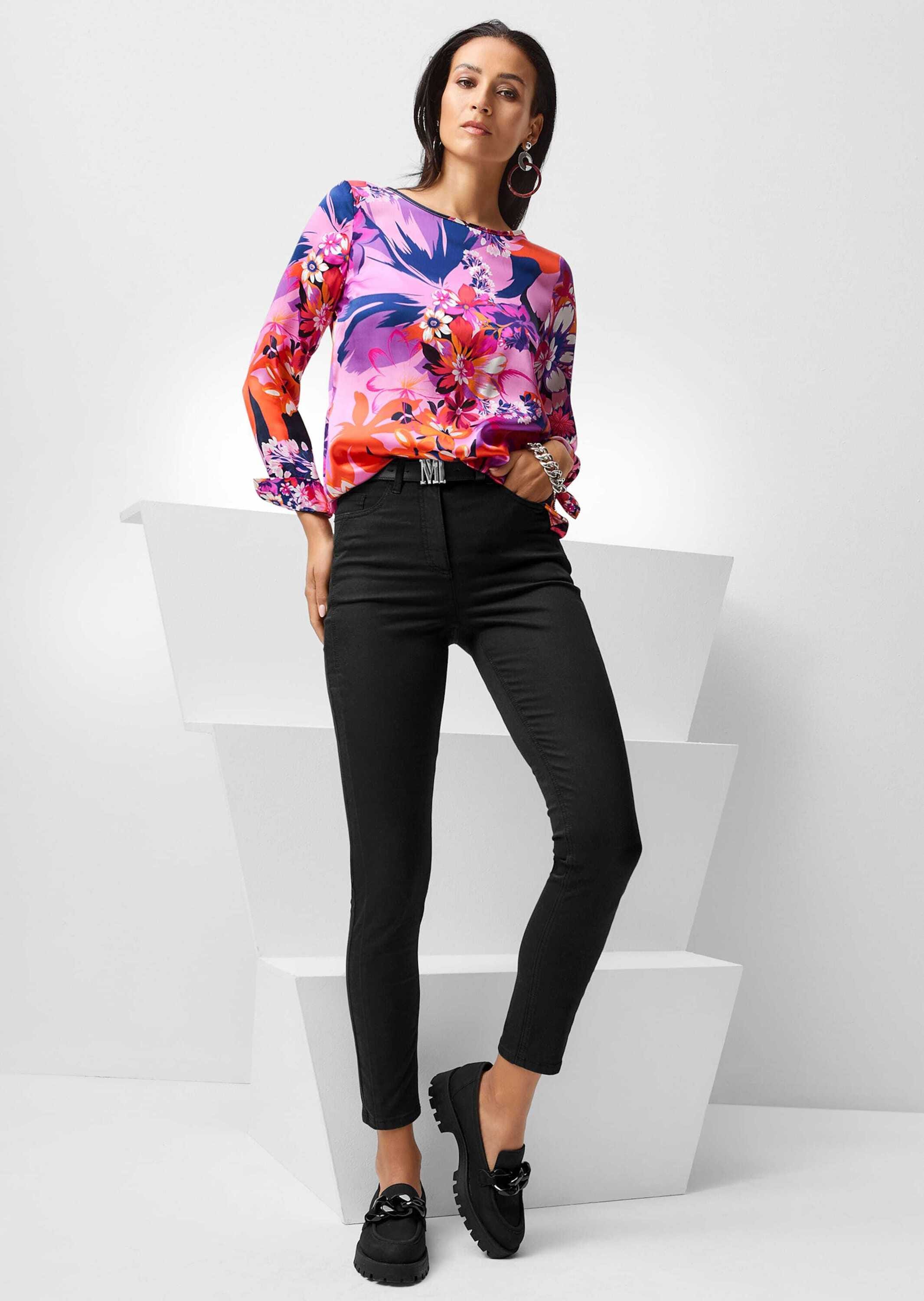 MADELEINE Langarmbluse »Bluse Elegante Seidenbluse mit floralem Print«