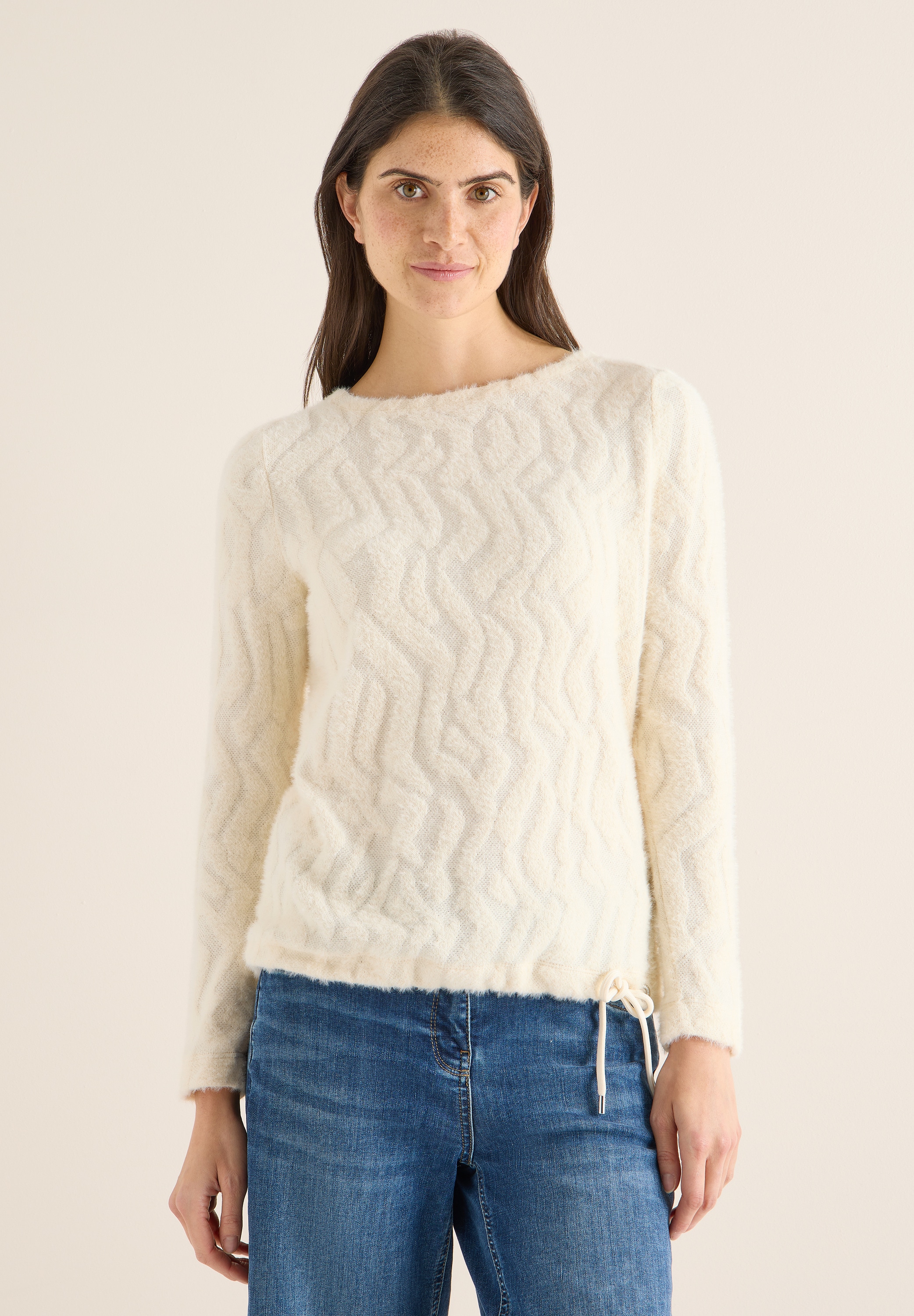 Cecil Langarmshirt mit Tunnelzug am Saum günstig online kaufen