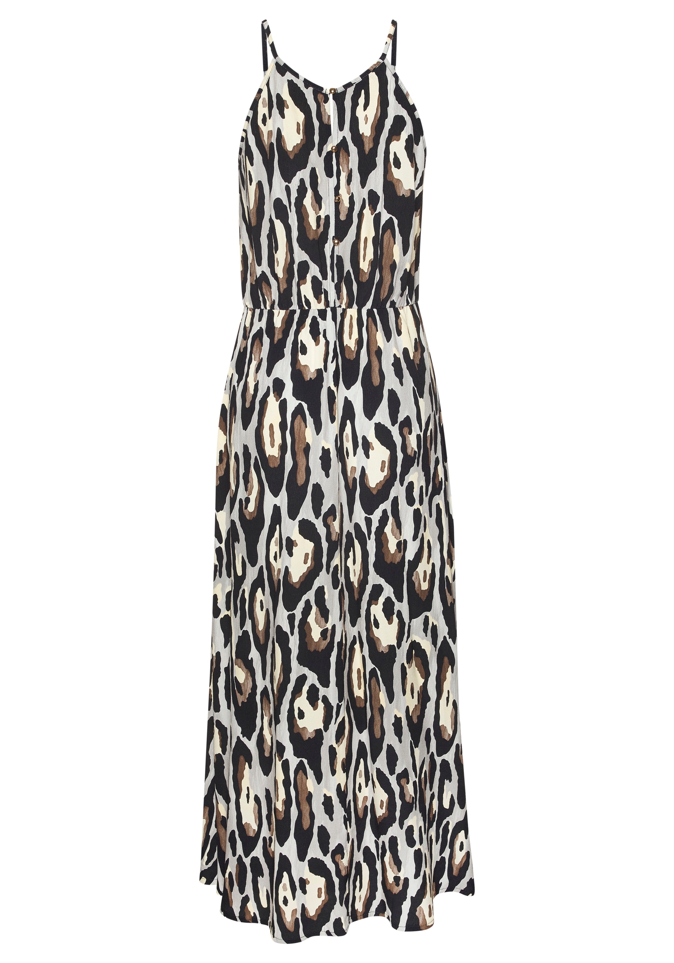 LASCANA Maxikleid aus gewebter Viskose im Alloverprint, luftiges Sommerkleid