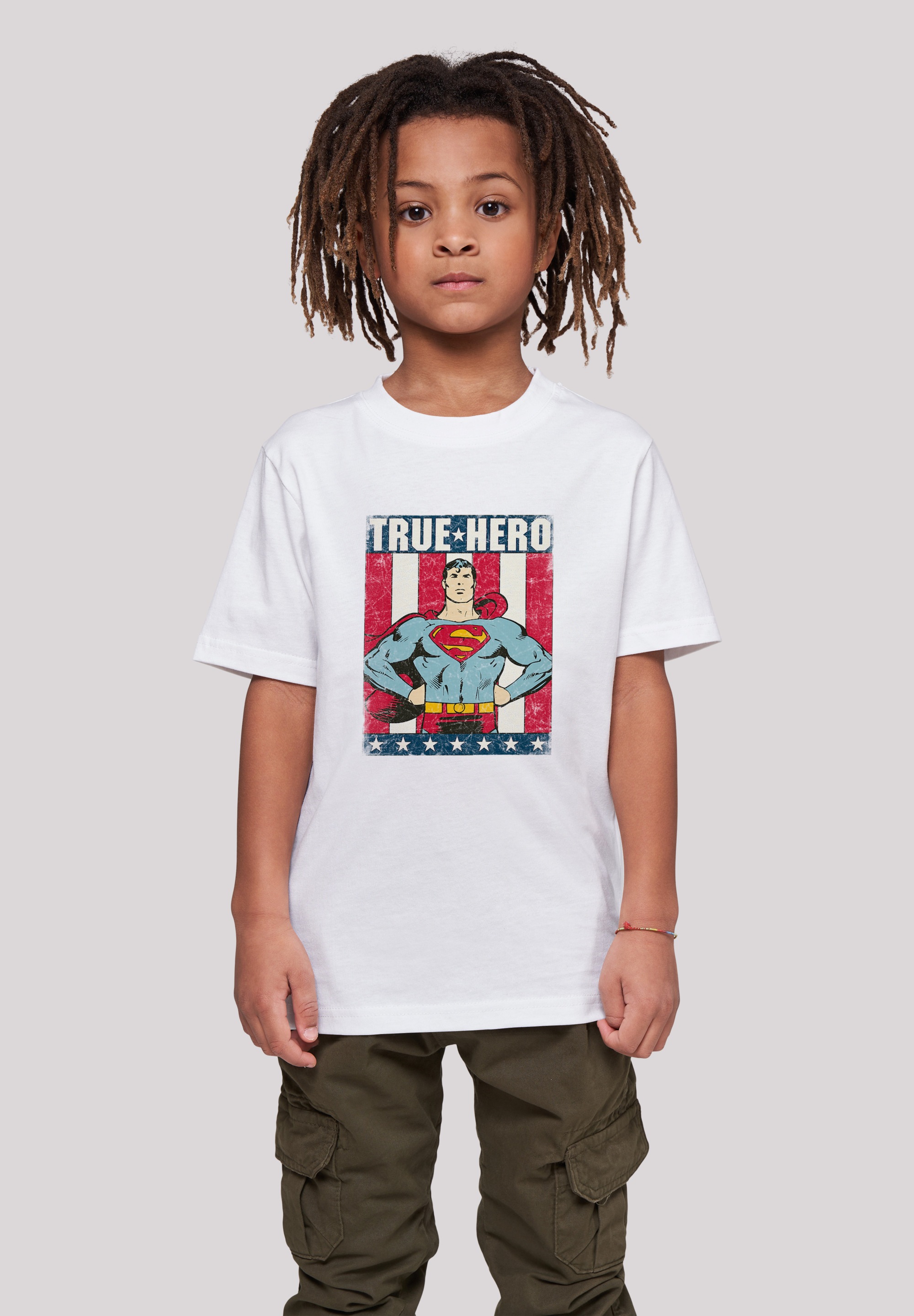 F4NT4STIC Kurzarmshirt »F4NT4STIC Kinder Superman True Hero with Kids Basic Tee«, (1 tlg.)