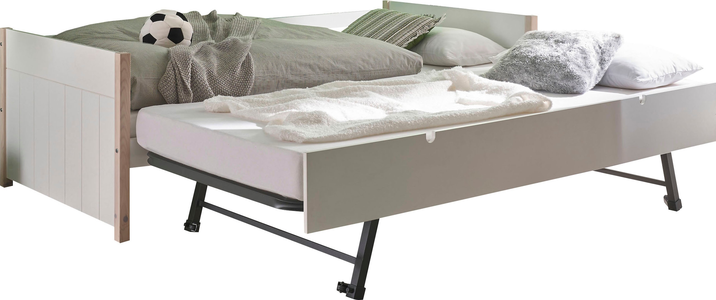 Begabino Bettgestell »Tilde Bett, Kinderbett mit 2. Bett«, als Schubkasten verstaubar und höhenverstellbar