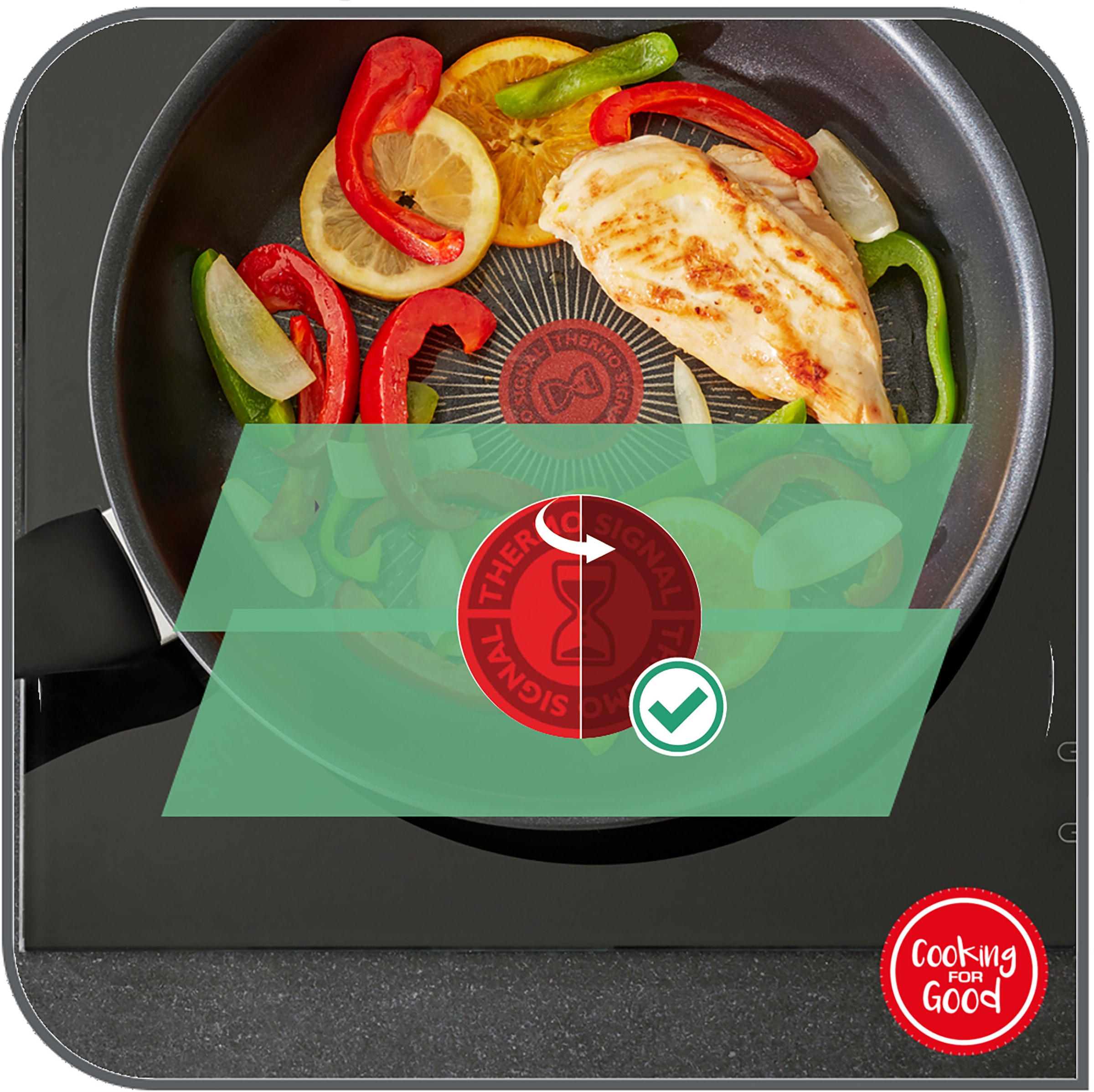 Tefal Bratpfanne »Resist, sichere Titanium Antihaftversiegelung«, Aluminium, Thermo-Signal bei idealer Brattemperatur, nicht induktionsgeeignet