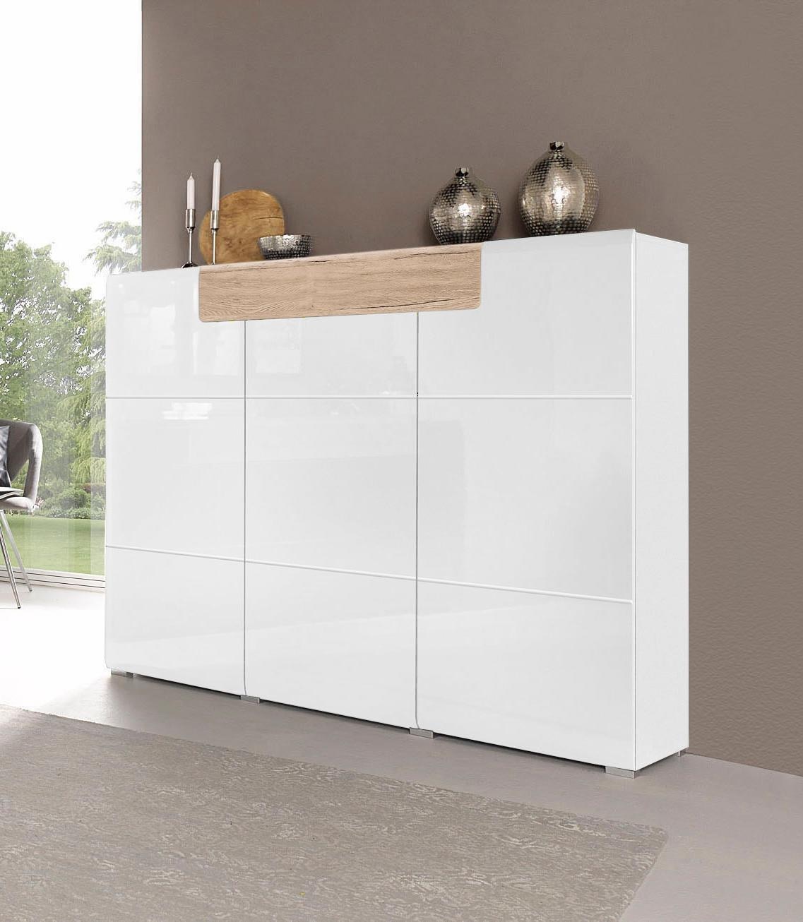 INOSIGN Highboard »Toledo,Breite 147,5 cm,trendige Hochkommode mit 3 Türen 1SK«, Hochschrank mit viel Stauraum, stylische Hochglanzfronten