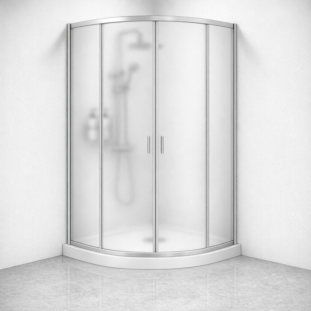 welltime Runddusche "Summer" Hohe 190 cm, 6mm ESG, Easy Clean, verbessertes Rollensystem