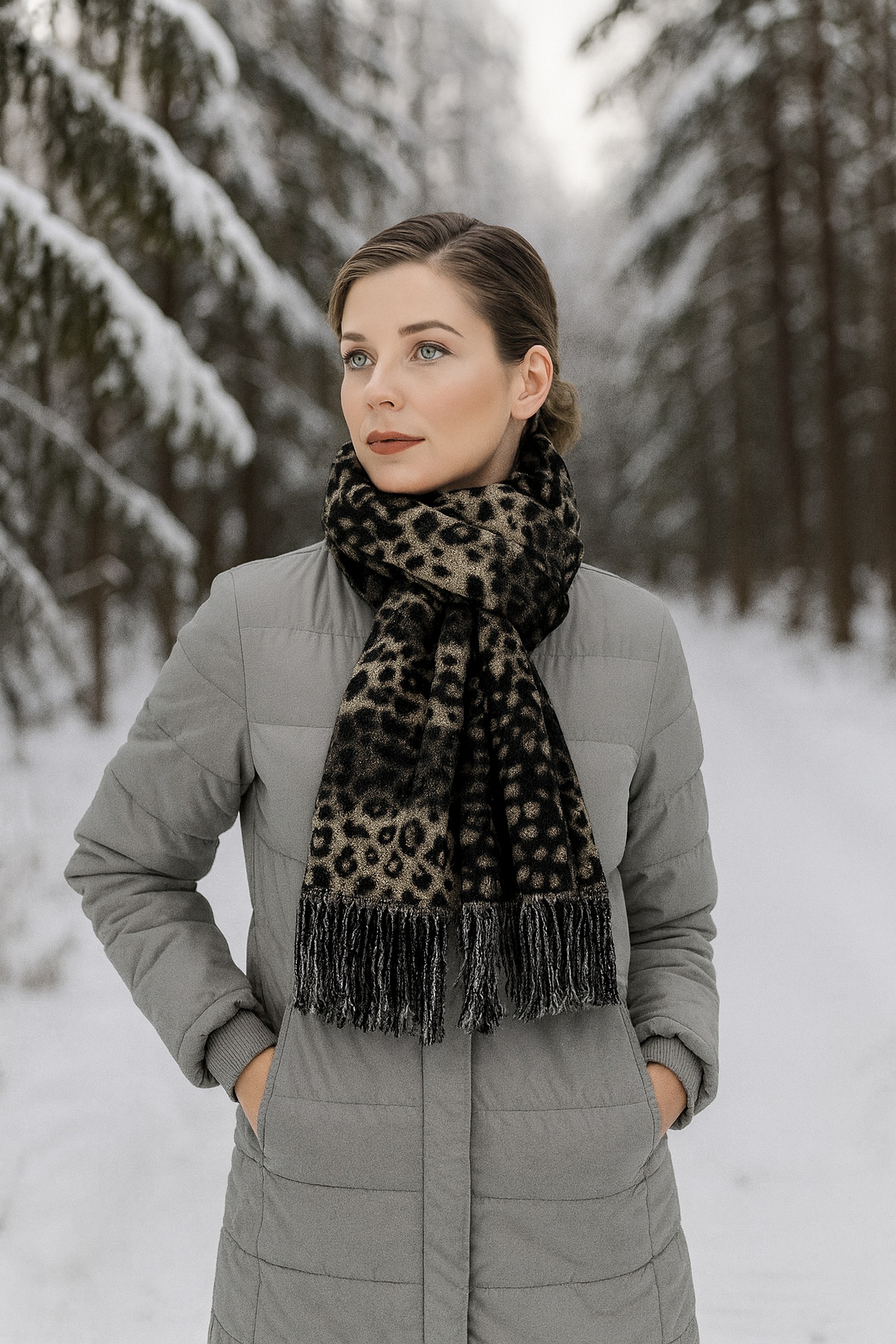 COLLEZIONE ALESSANDRO Wollschal "Leo", 1 Stk. Mit Leoparden-Muster, Made in günstig online kaufen