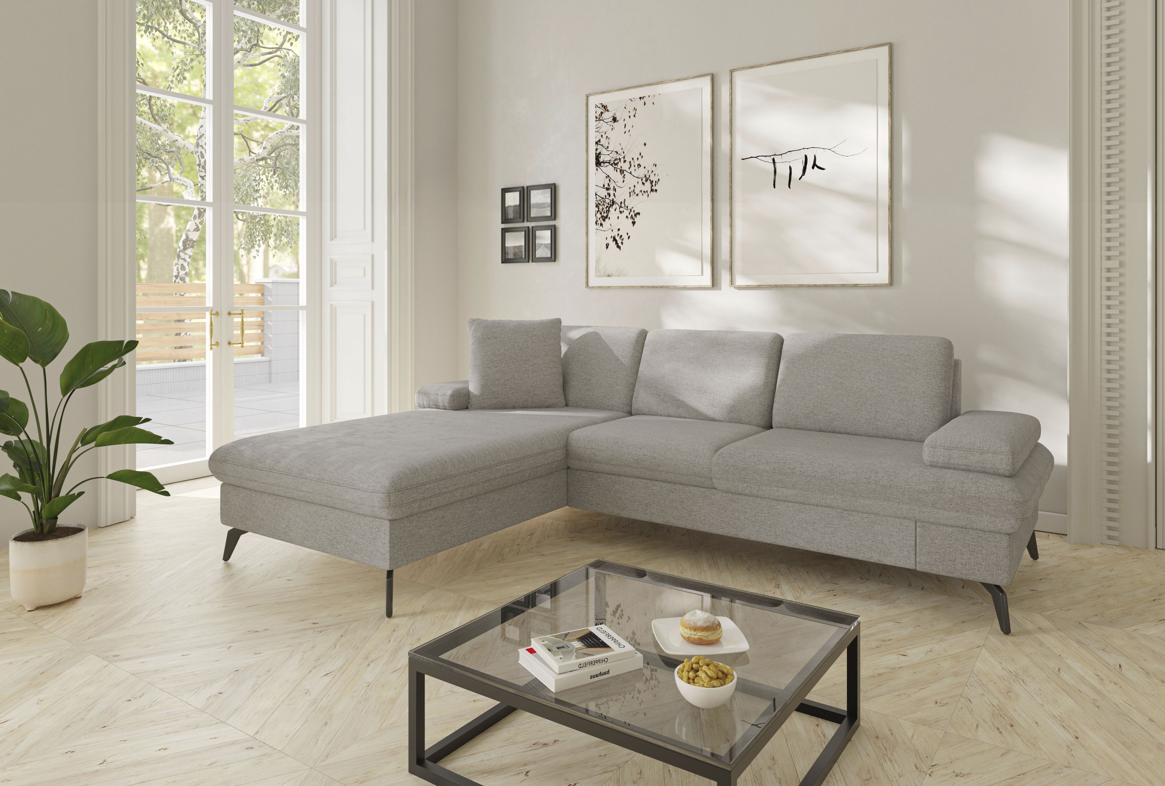 sit&more Ecksofa "Morris Jubi L-Form, B: 247 cm" mit Armteilfunktion & 1 Zierkissen, optional Schlaffunktion