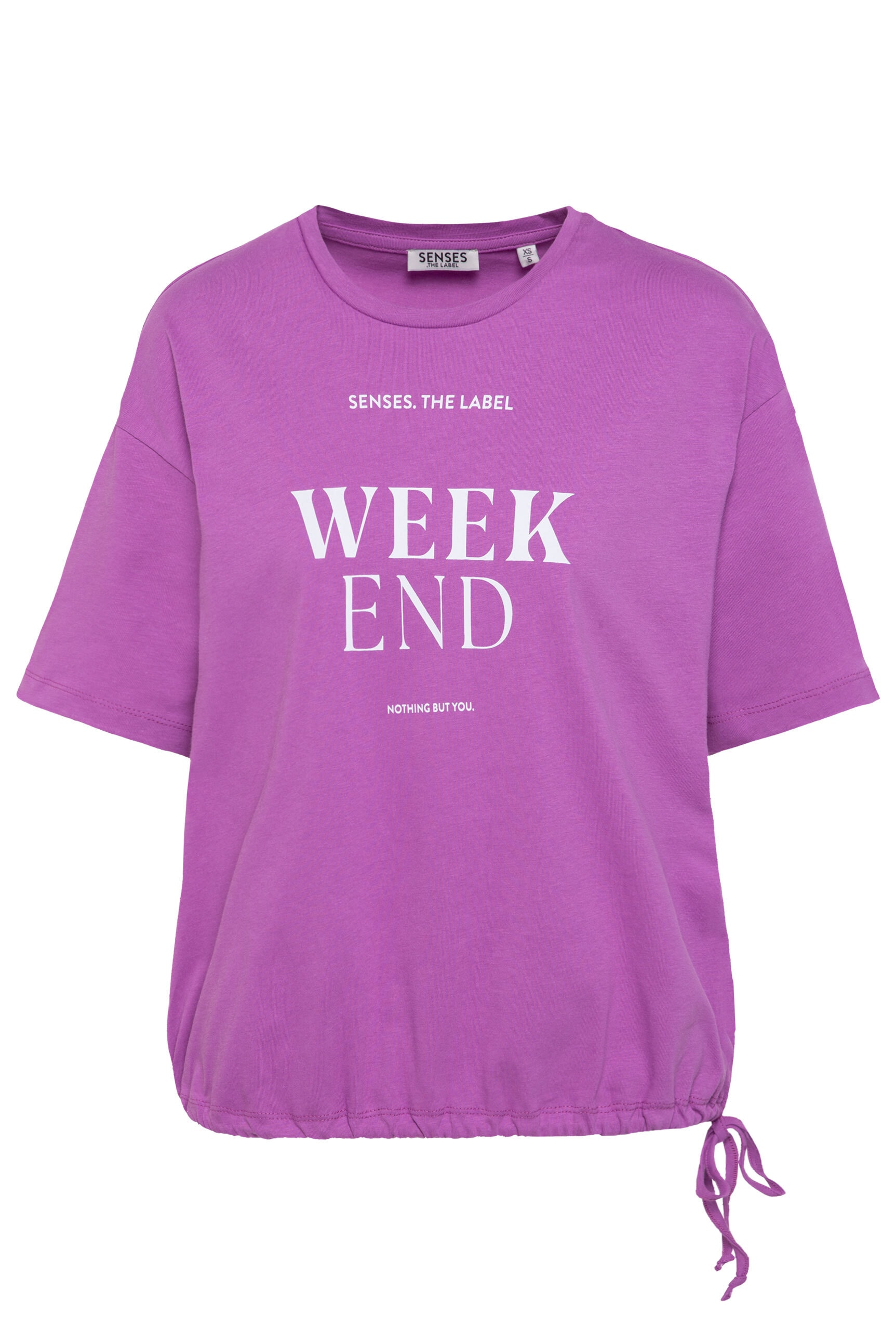 SENSES.THE LABEL Rundhalsshirt mit Bindeband am Saum