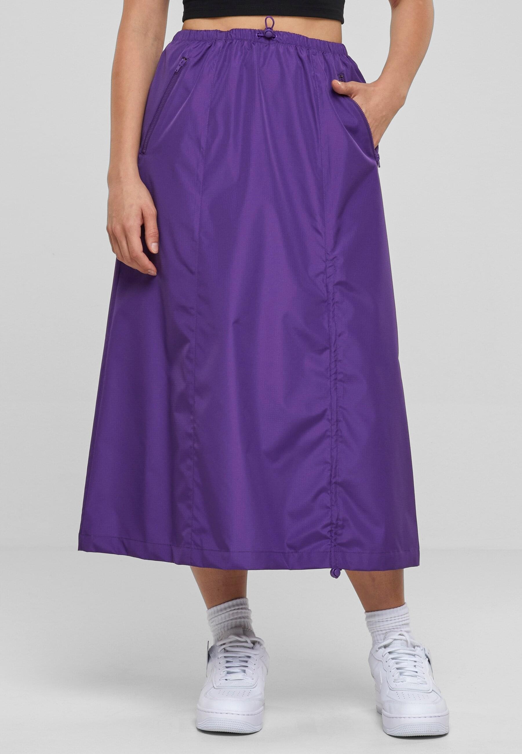 URBAN CLASSICS Sommerrock »Urban Classics Damen Ladies Ripstop Parachute Midi Skirt«, (1 tlg.)