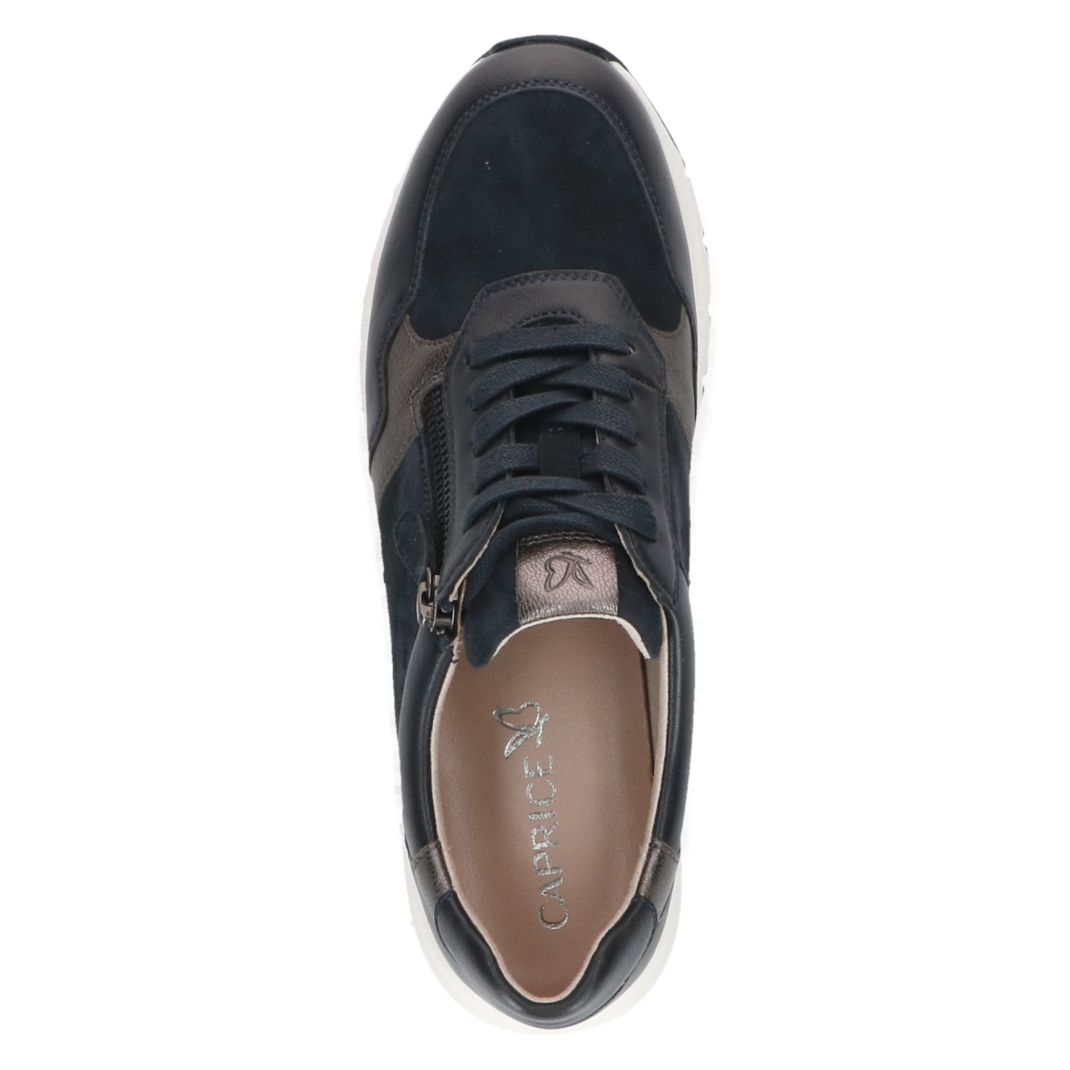 Caprice Keilsneaker, Freizeitschuh, Halbschuh, Schürer mit Besatz in Metallicoptik