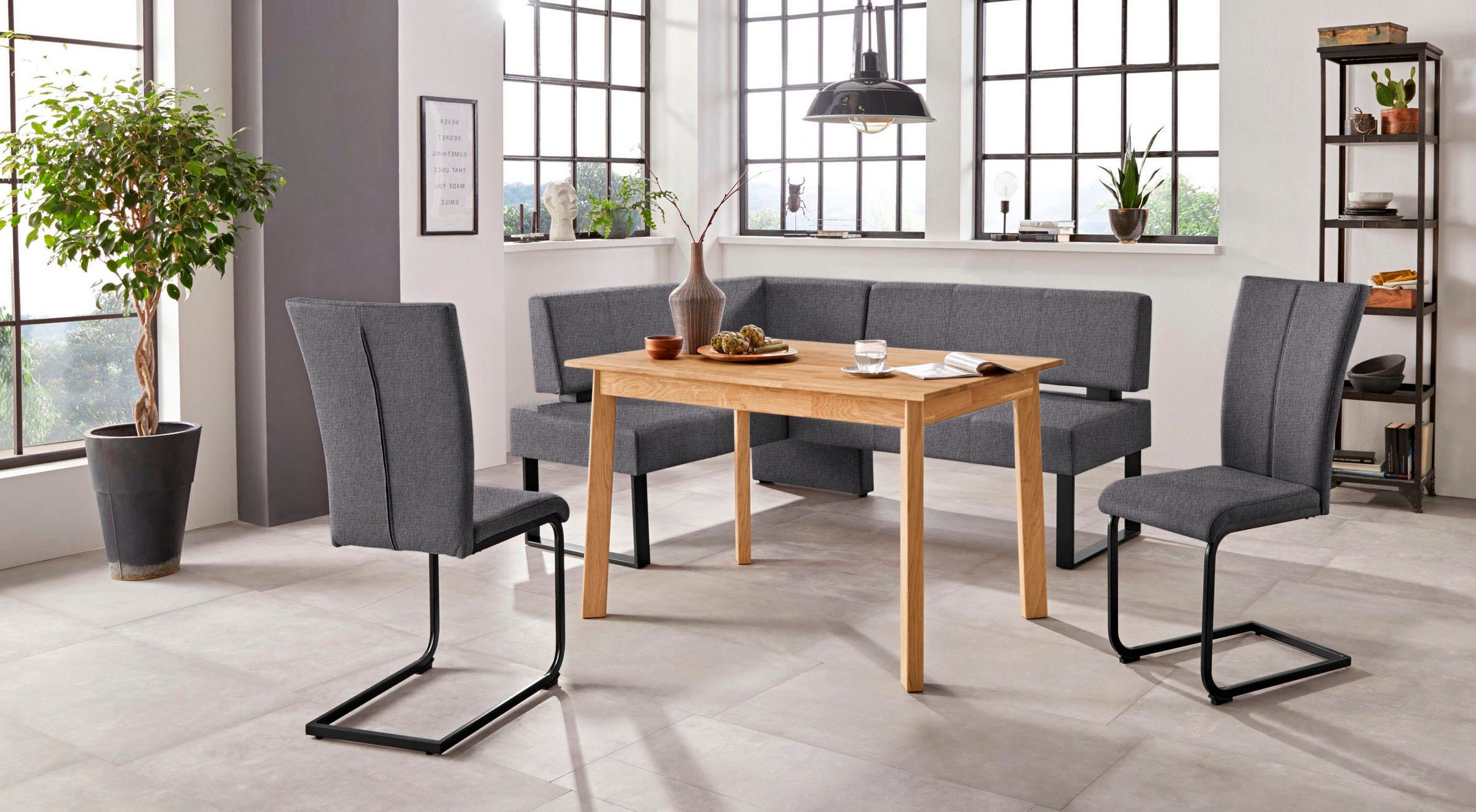 OTTO home Eckbank "Oliver mit Metallgestell, Küchenbank" verschiedene Bezüg günstig online kaufen