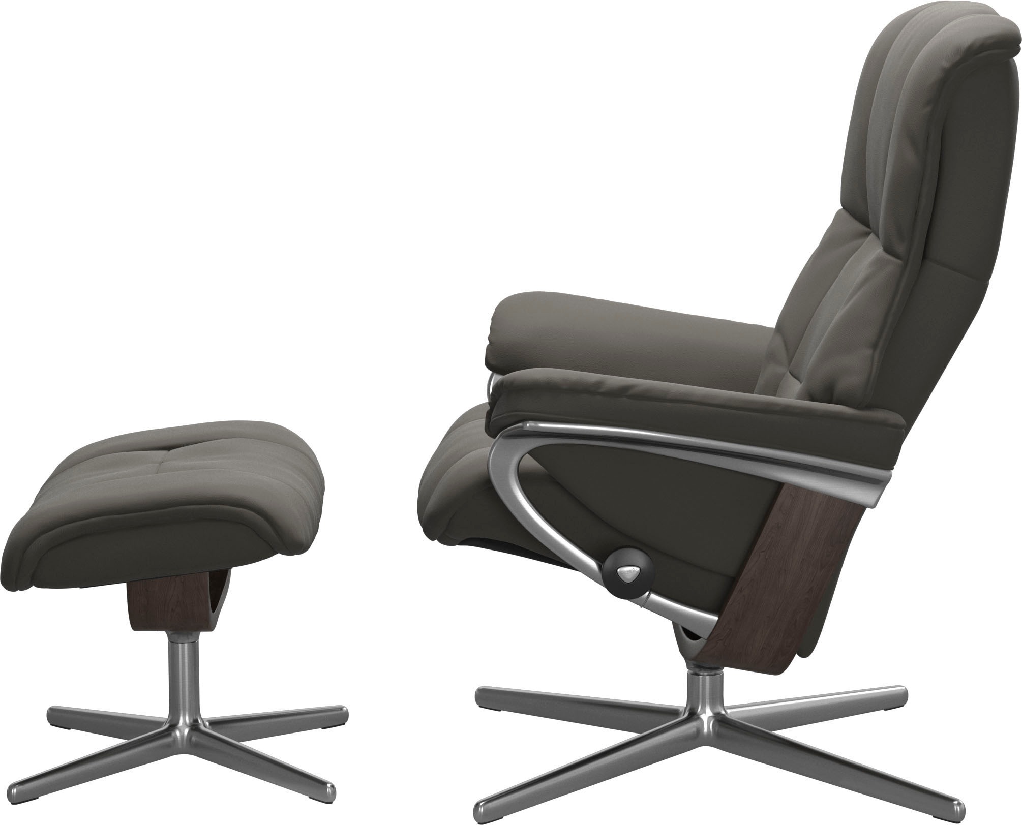 Stressless® Relaxsessel »Mayfair«, (Set, Relaxsessel mit Hocker), mit Hocker, mit Cross Base, Größe S, M & L, Holzakzent Wenge