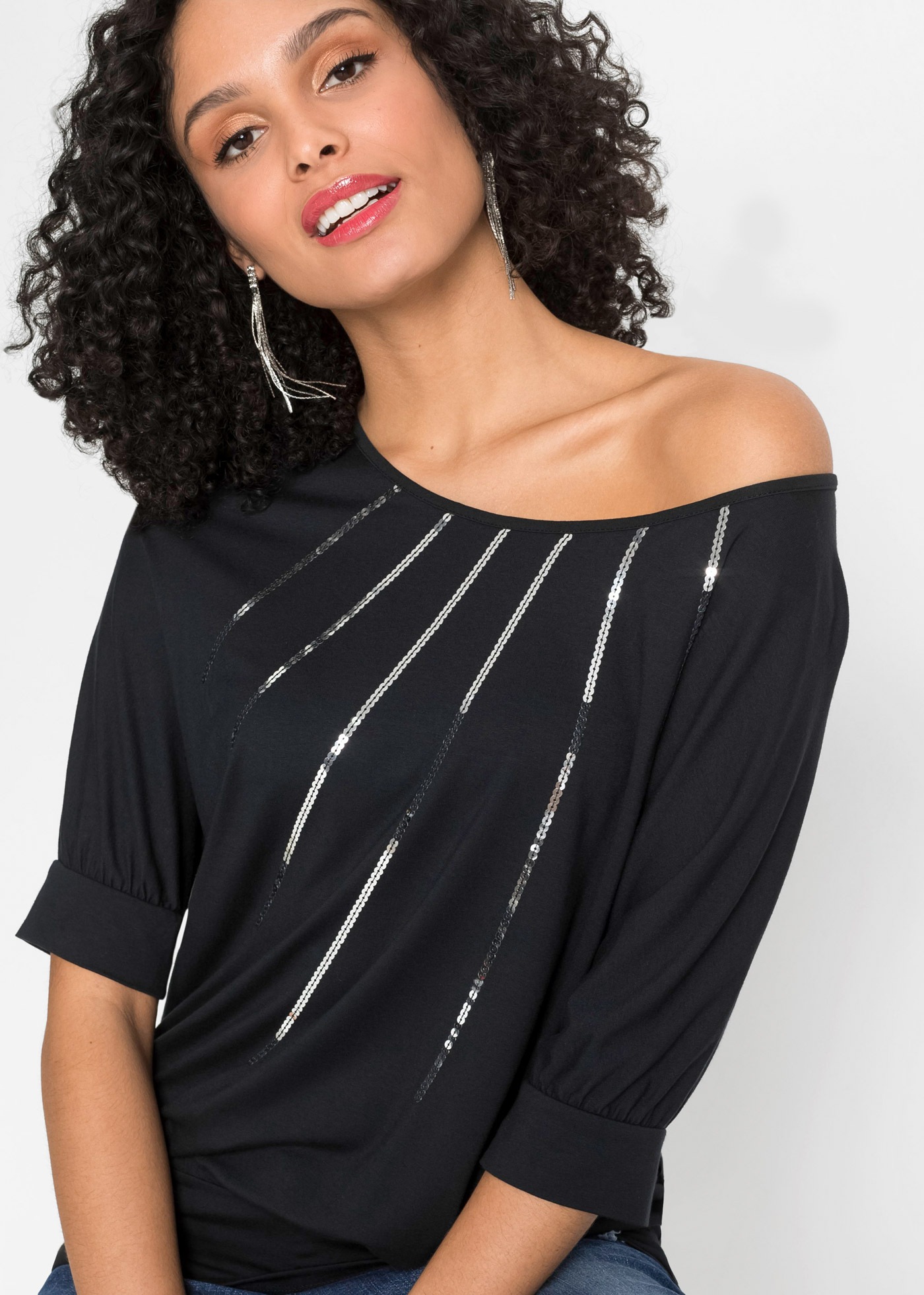 Thumbnail - bonprix T-Shirt "Shirt aus fließendem Viskose-Mix" Shirt aus fließendem Viskose-Mix