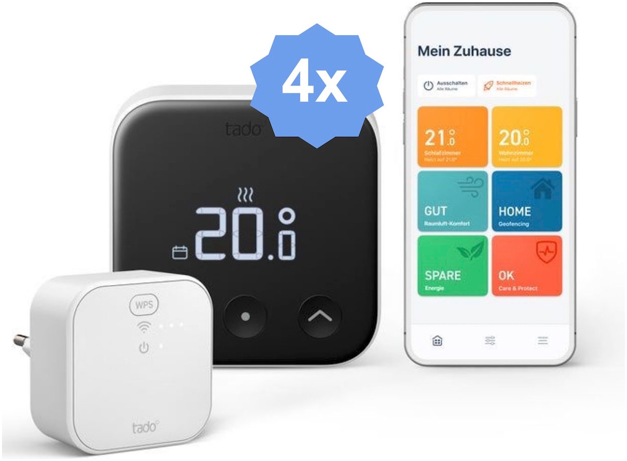 Smart-Home-Zubehör »Kit Smartes Thermostat + 3x Smartes Thermostat (Line X)«, (4 St.)