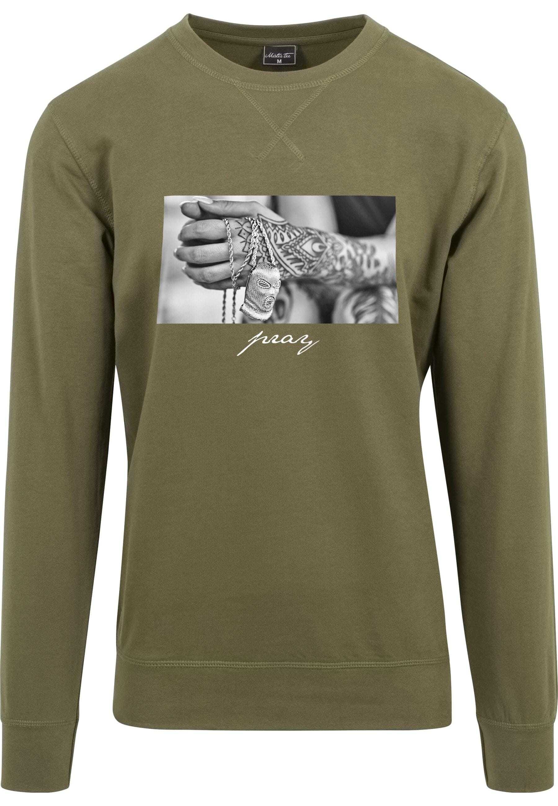 MisterTee Rundhalspullover "MisterTee Herren Pray 2.0 Crewneck" 1 Stk. tlg. günstig online kaufen