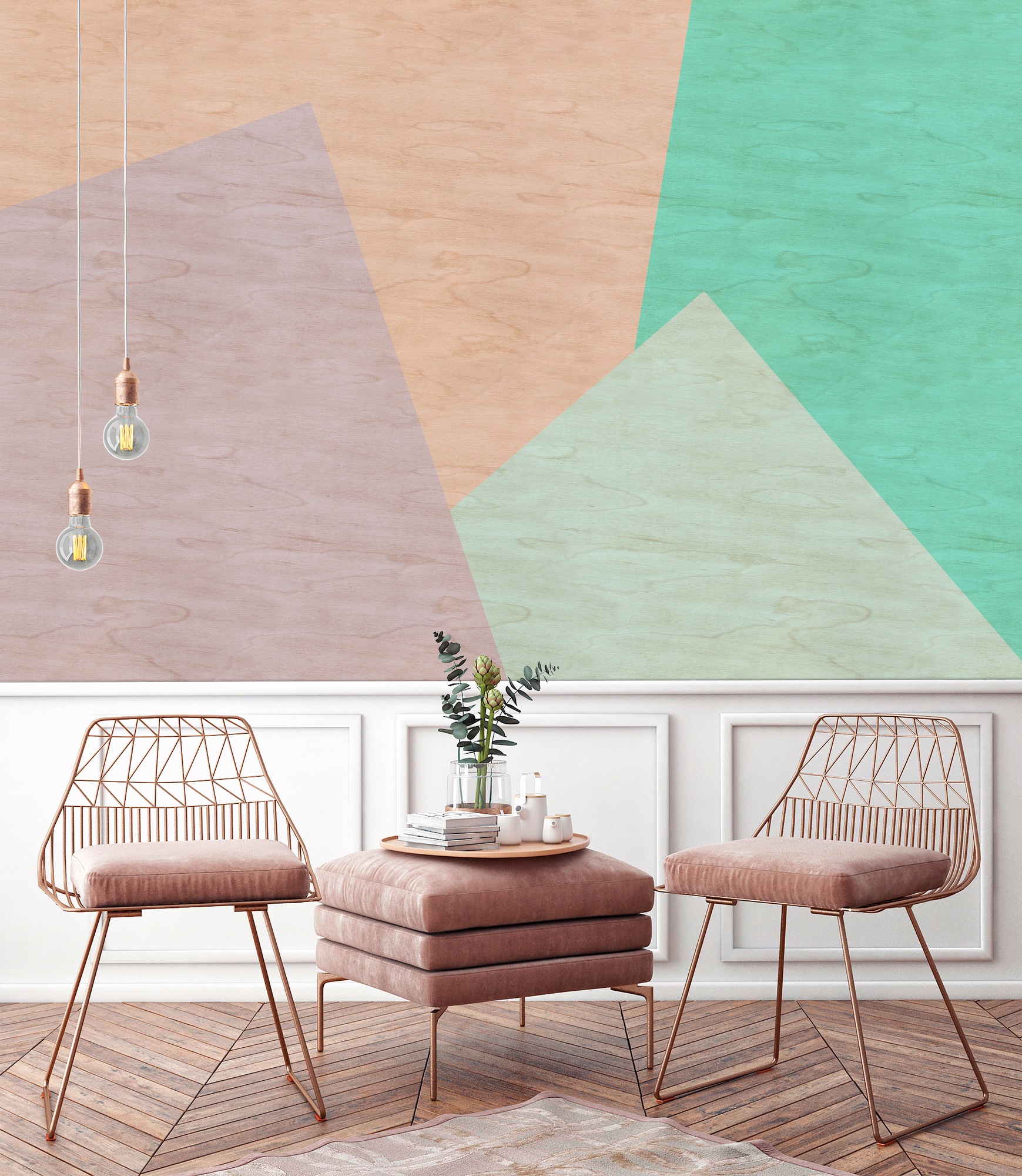 living walls Fototapete »Walls by Patel Inlay 1« glatt Vlies, Wand, Schräge