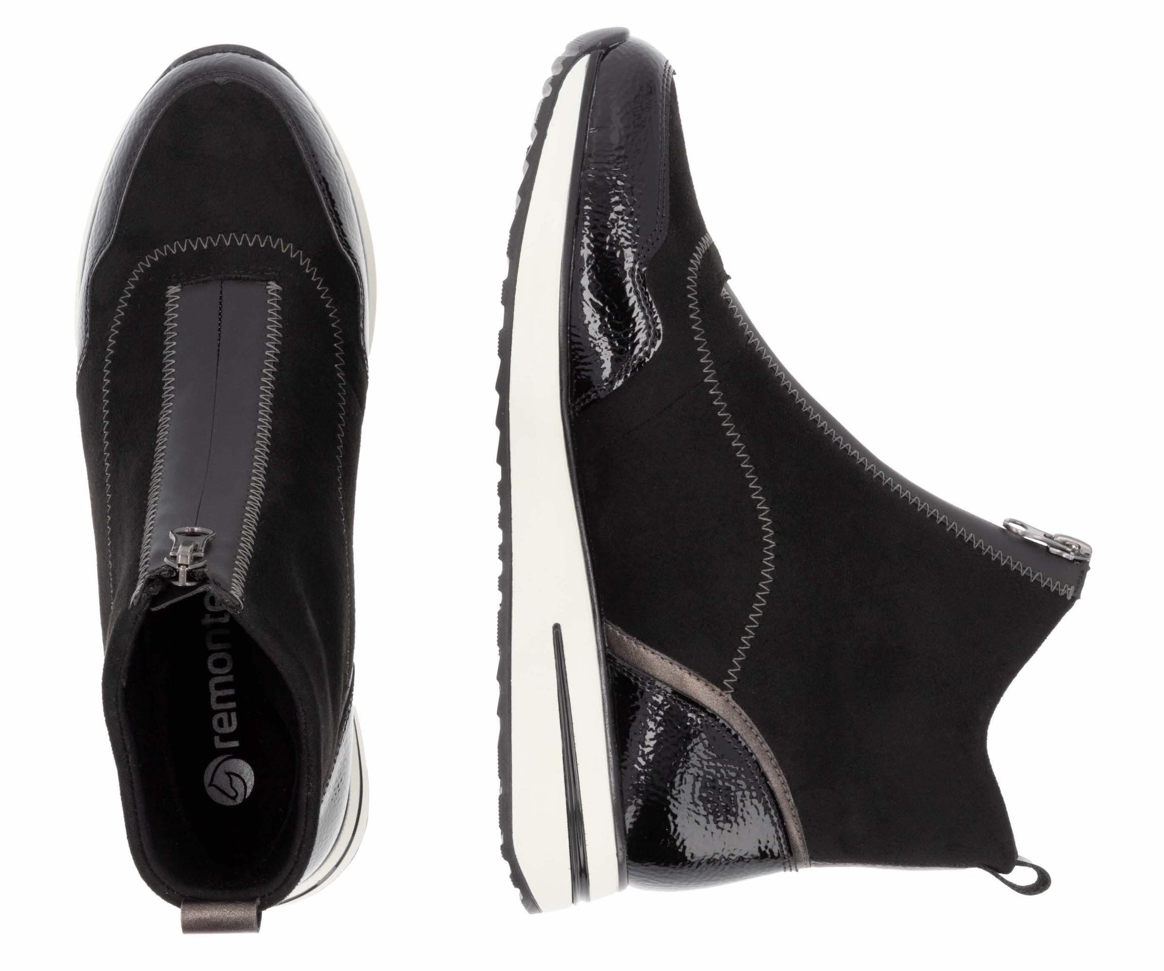 Remonte Slip-On Sneaker, Keilabsatz, Boots, Stiefelette mit praktischer Anziehlasche