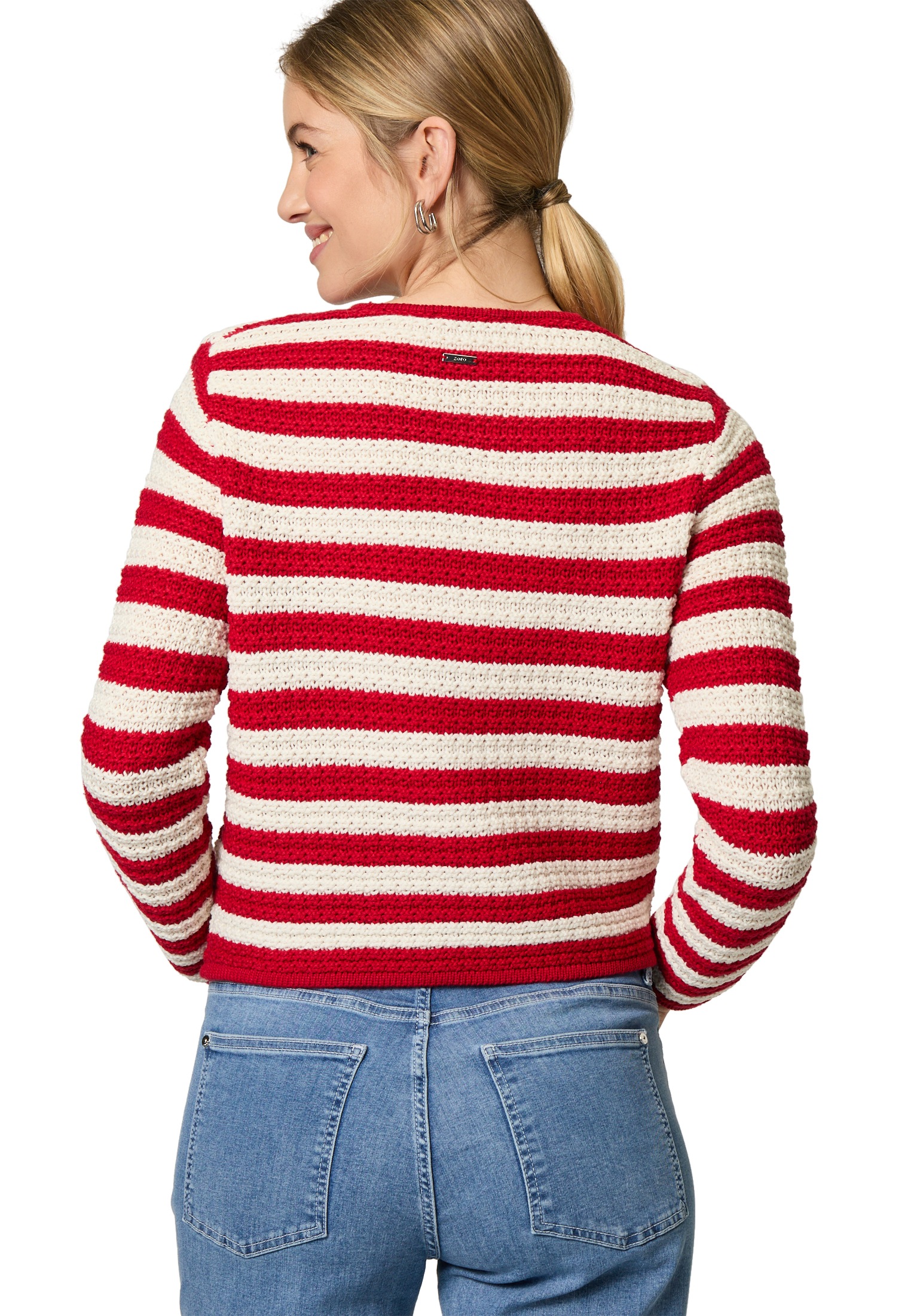 Zero Strickjacke »zero Strickjacke mit Streifen«, Knopfleiste