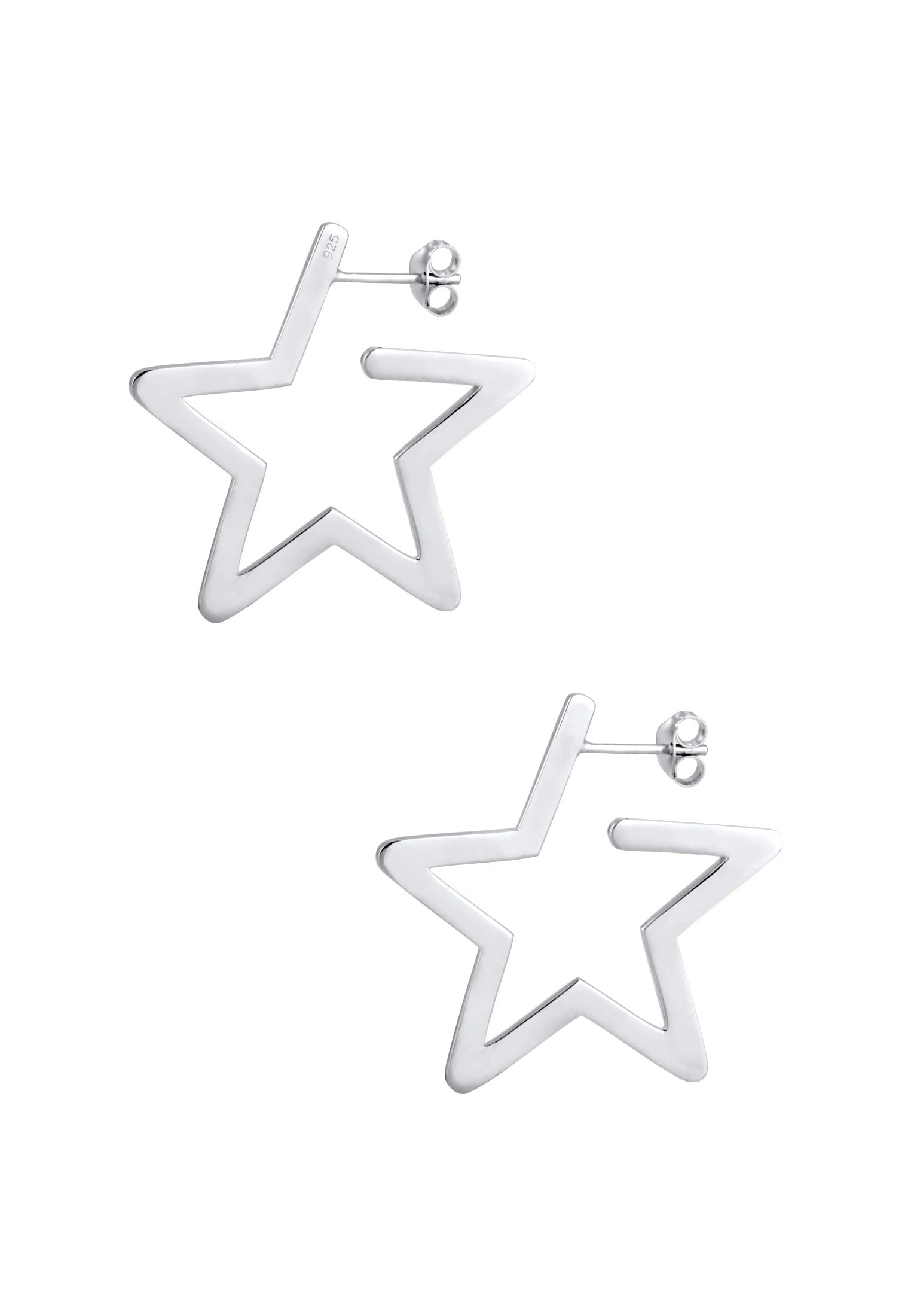 Elli Paar Creolen »Creolen Stern Astro Filigran 925 Silber«