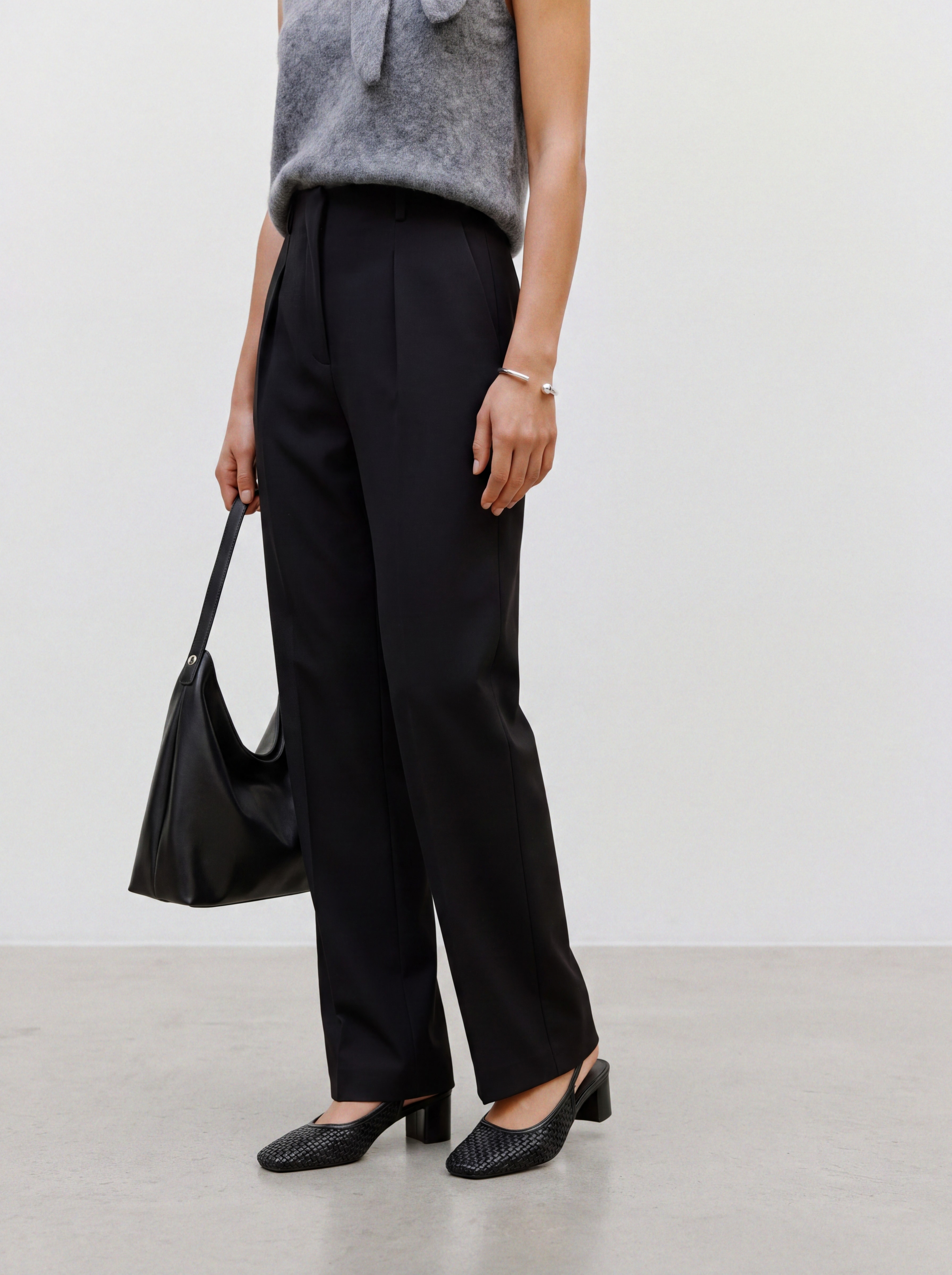 TOPSHOP Anzughose "TSLOUISE STRAIGHT LEG TROUSER TLR NOOS" Polyester, weit geschnitten