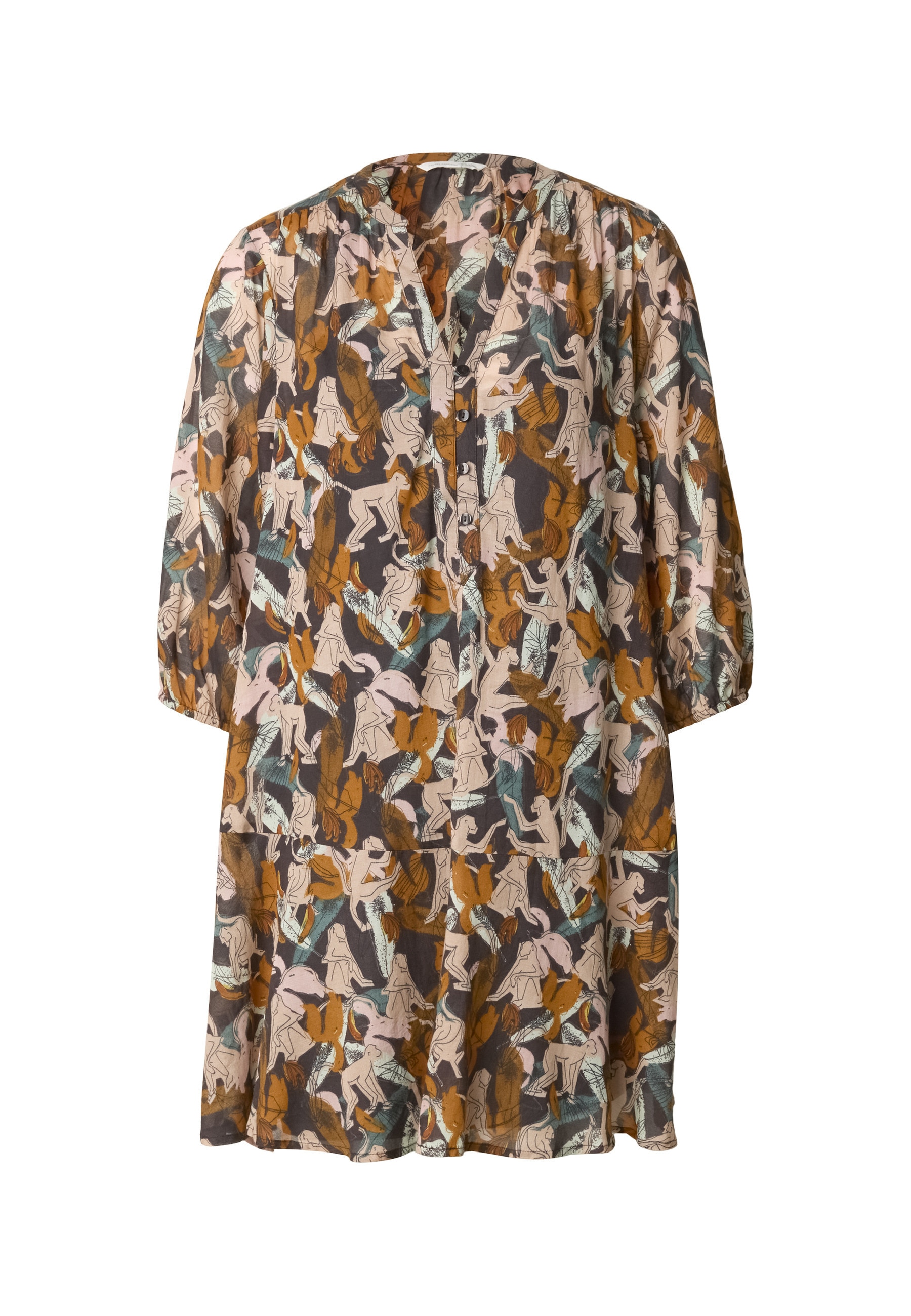 TOM TAILOR A-Linien-Kleid "Tom Tailor Tom Tailor Damen 3/4 Arm" 1 tlg.