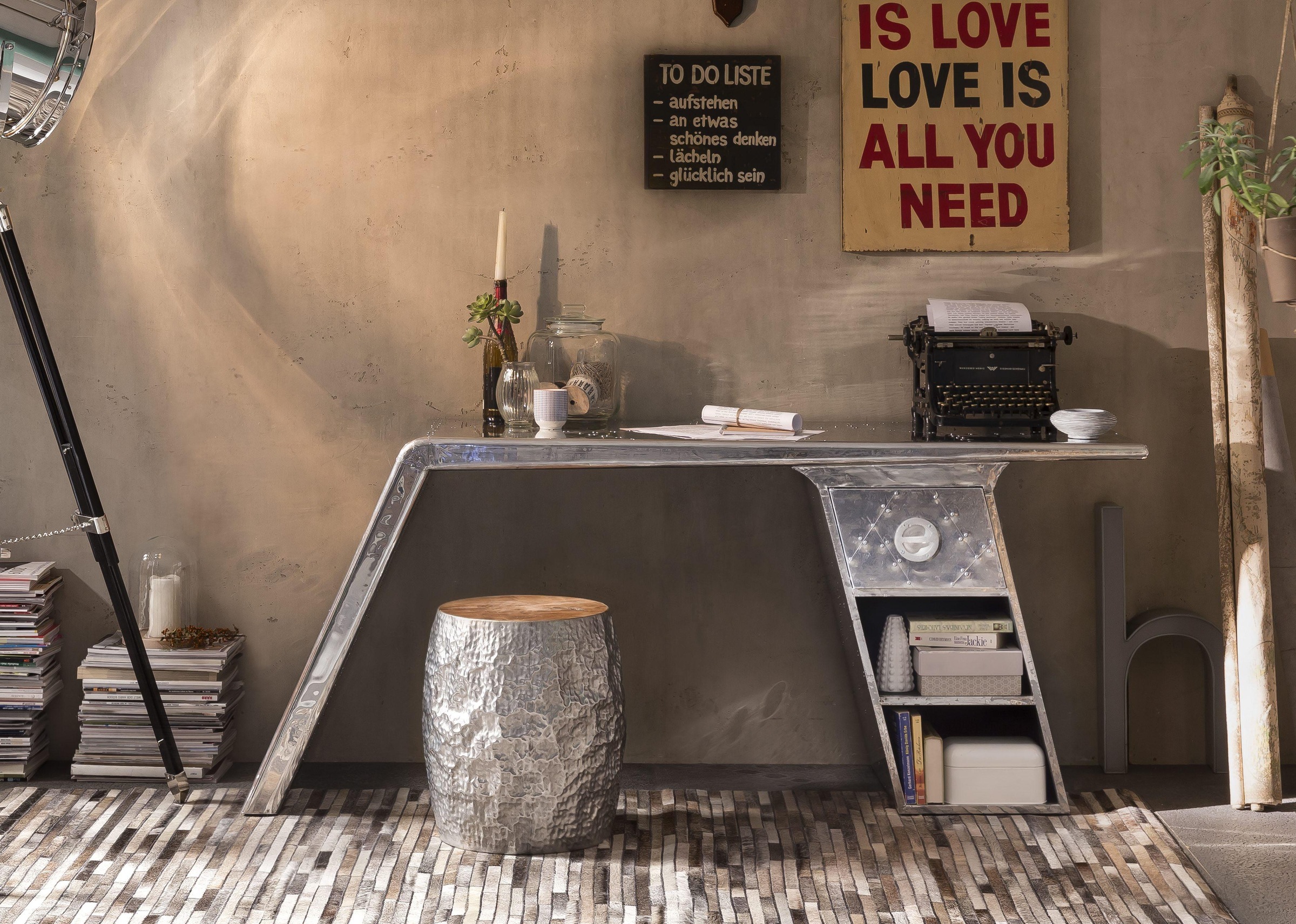 SIT Schreibtisch "Bürotisch AIRMAN in moderner Flugzeugoptik mit Stauraumfä günstig online kaufen