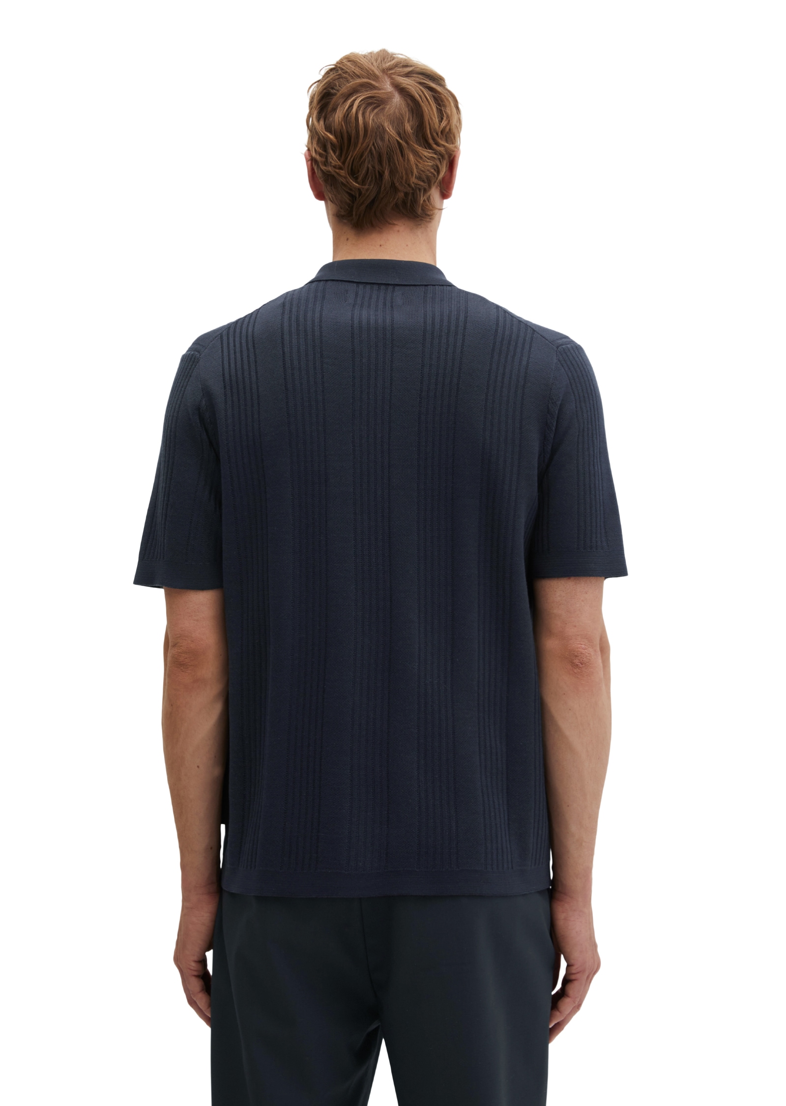 Marc O'Polo Kurzarmhemd »DFB Travel Collection« Kurzarm-Feinstrickshirt aus reiner Bio-Baumwolle
