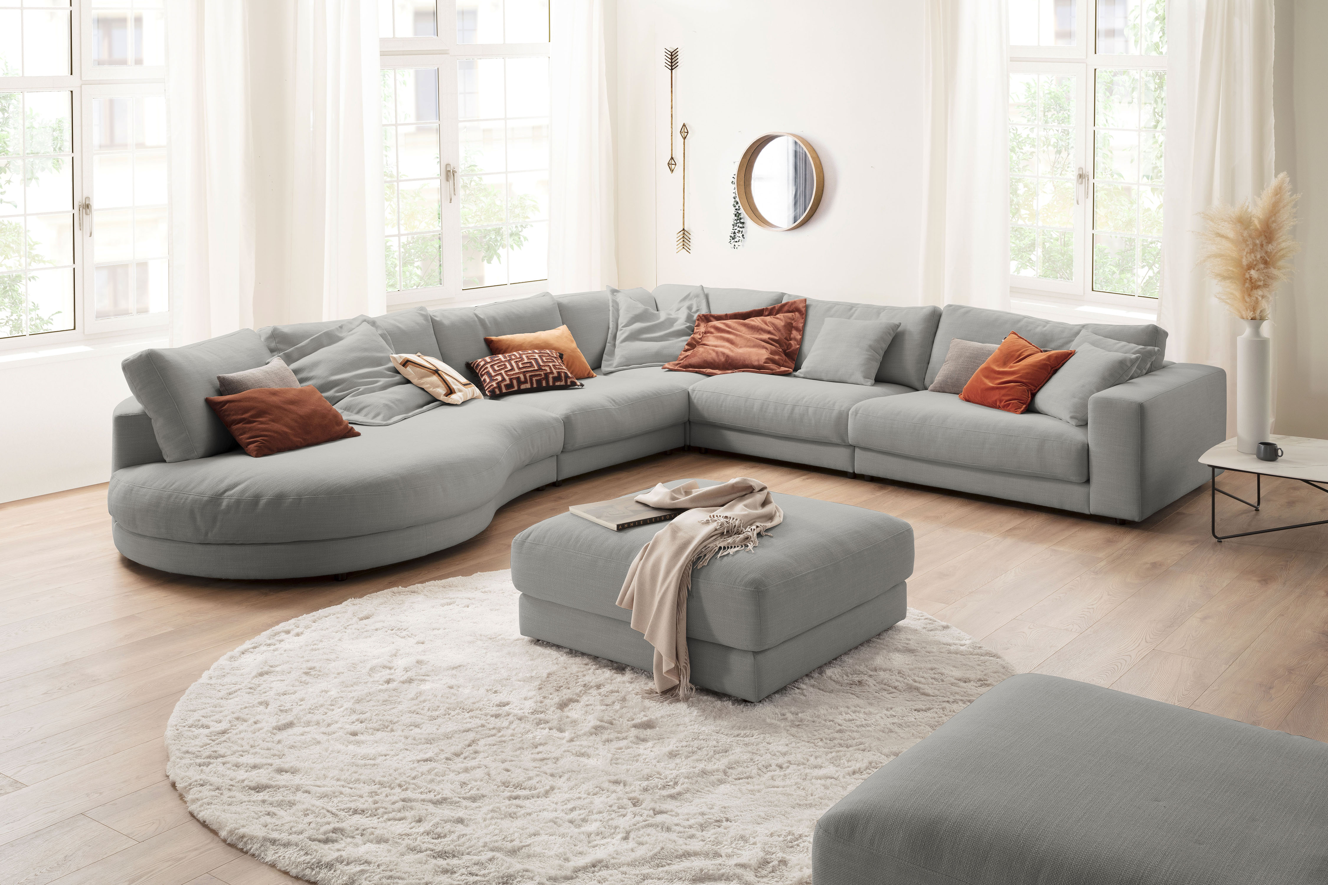 3C Candy Ecksofa "Enisa II, bequem und komfortabel, Mega Familiensofa, L-Form" incl. 3 Flatterkissen, wahlweise mit Flecken-Schutz-Bezug Easy care