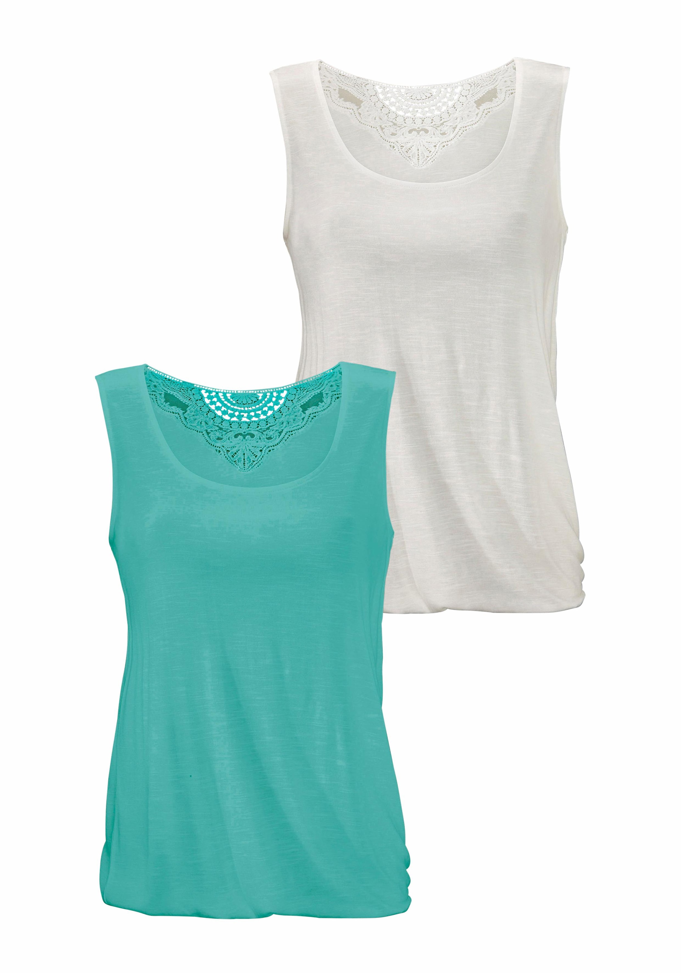 Beachtime Strandtop (2er-Pack) su Spitzendetail ...