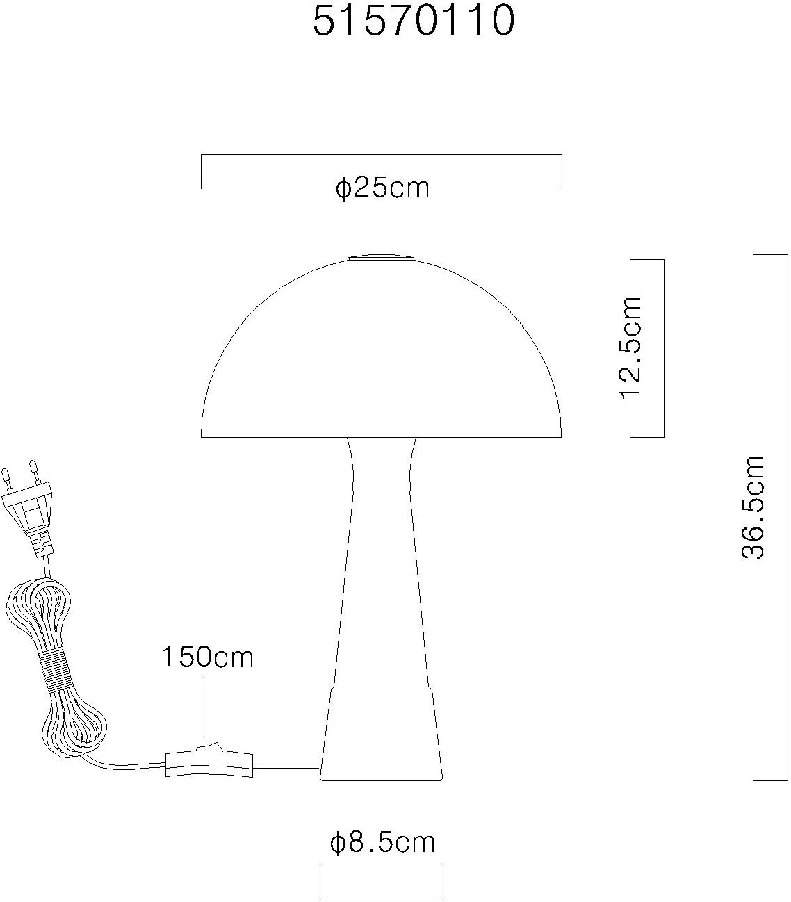 NOWA Tischleuchte »PAULIN«, 1 flammig, Leuchtmittel E27 | ohne Leuchtmittel, Tischlampe, Design Leuchte