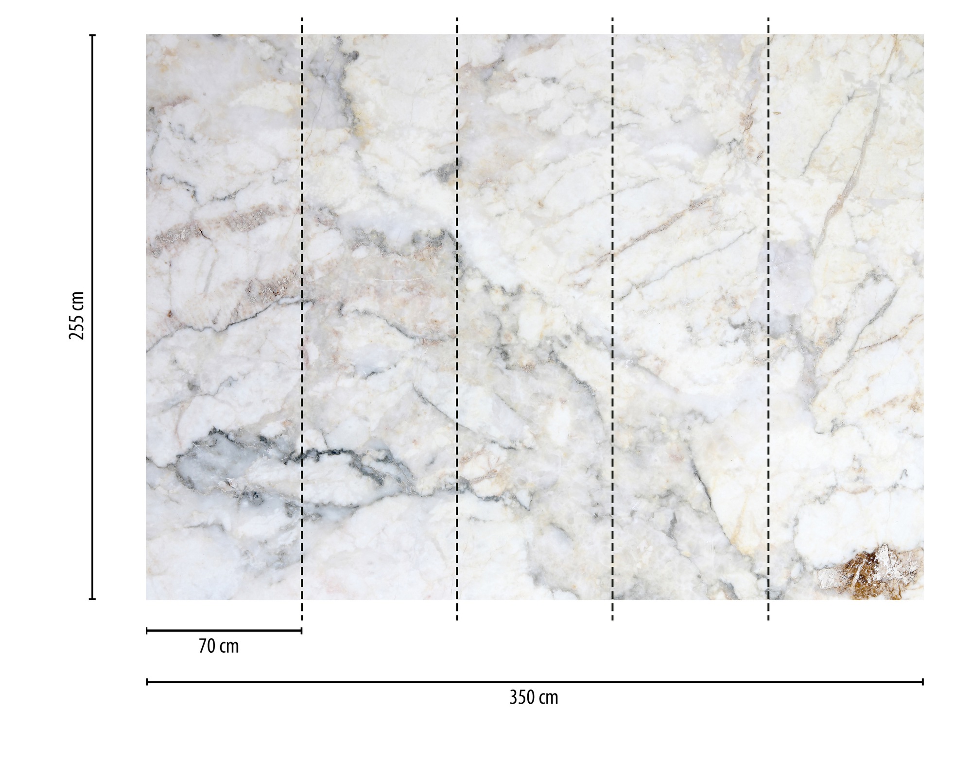 Thumbnail - A.S. Création Vliestapete "Fototapete Marmoroptik Weiß Gold Natursteinmuster" matt strukturiert