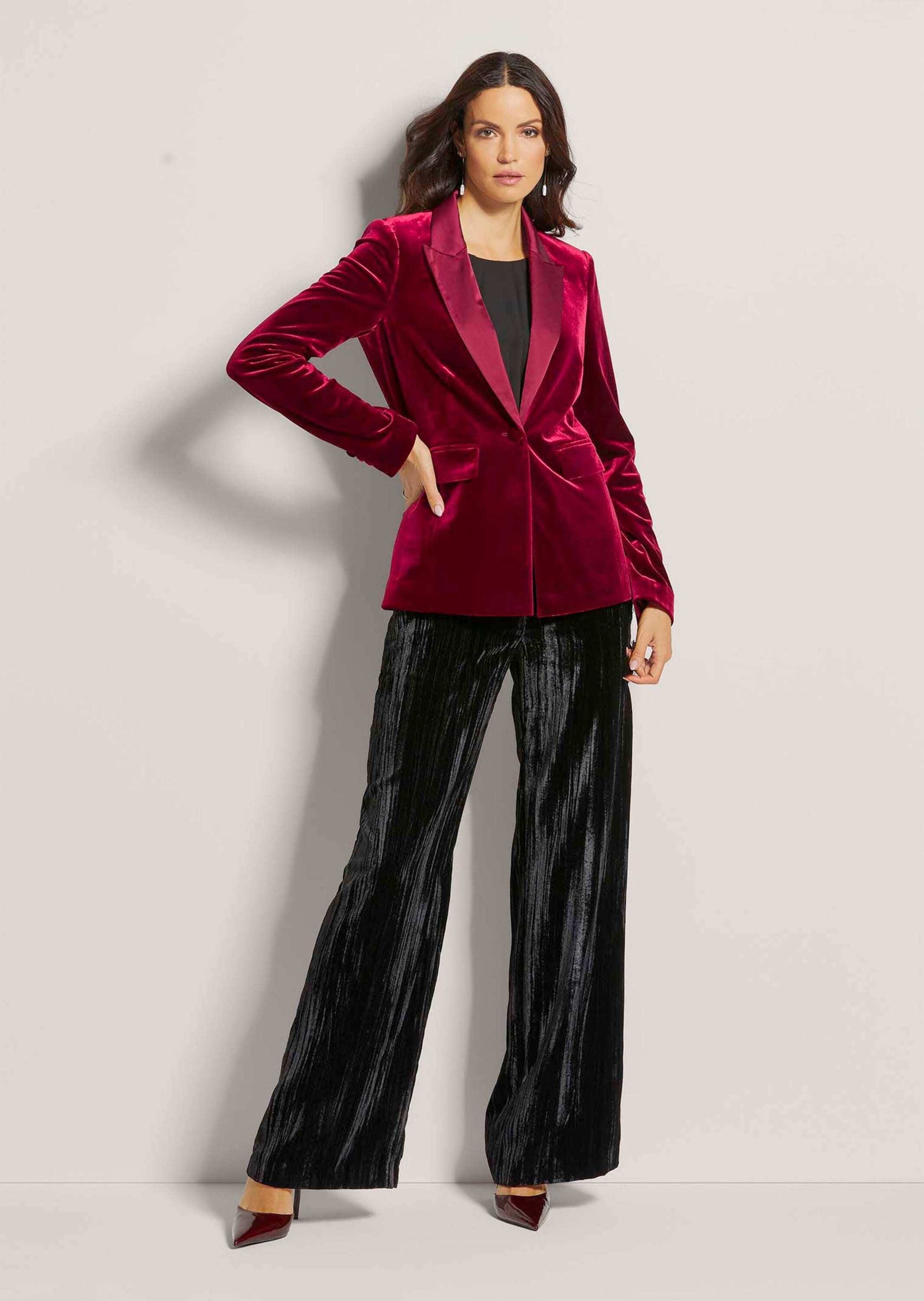 MADELEINE Longblazer »Samtjacke Samtblazer mit Reverskragen« Samtblazer mit Satin-Reverskragen