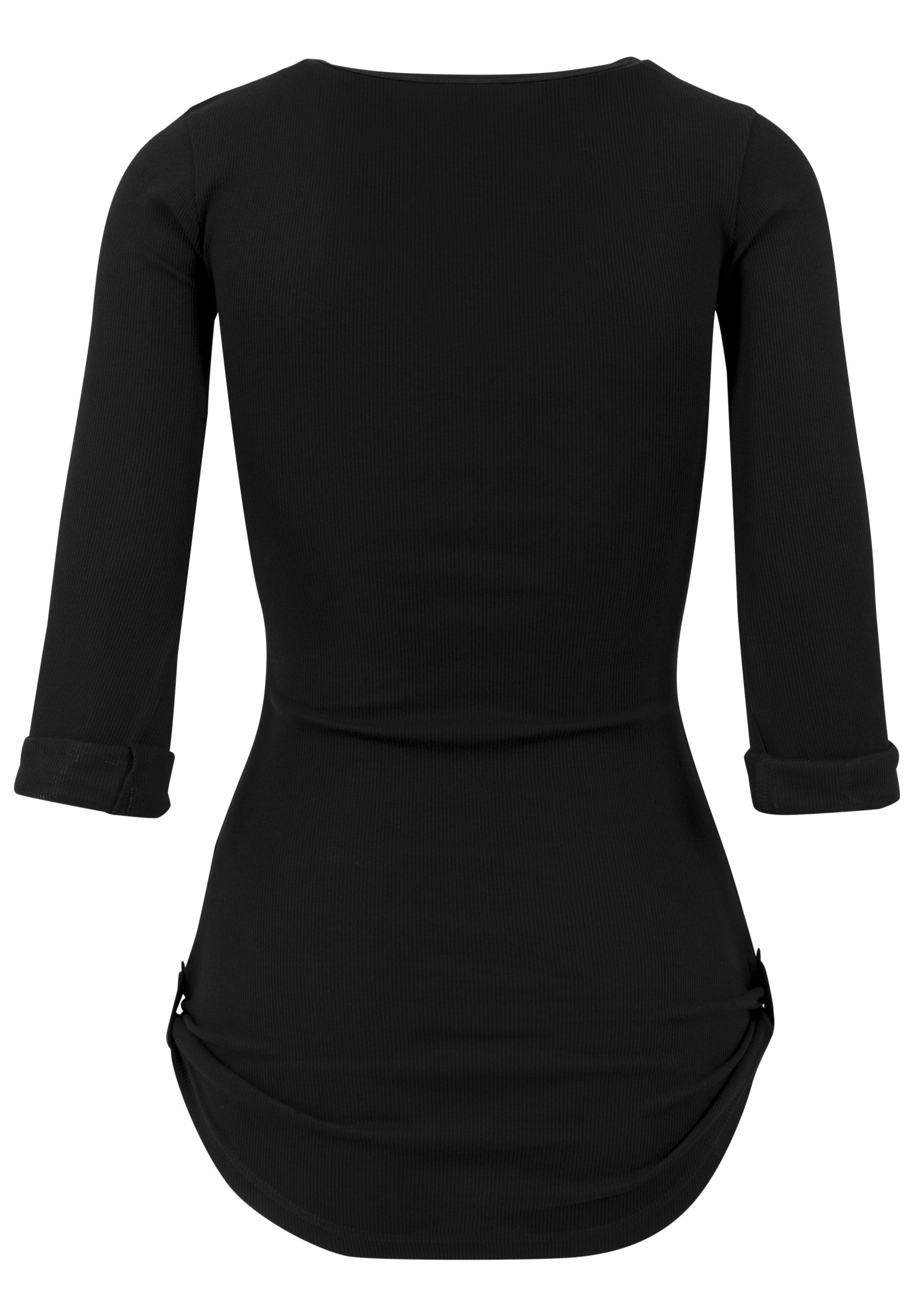 URBAN CLASSICS Longsleeve »Urban Classics Damen Ladies Long Rib Pocket Turnup Tee« 1 Stk.