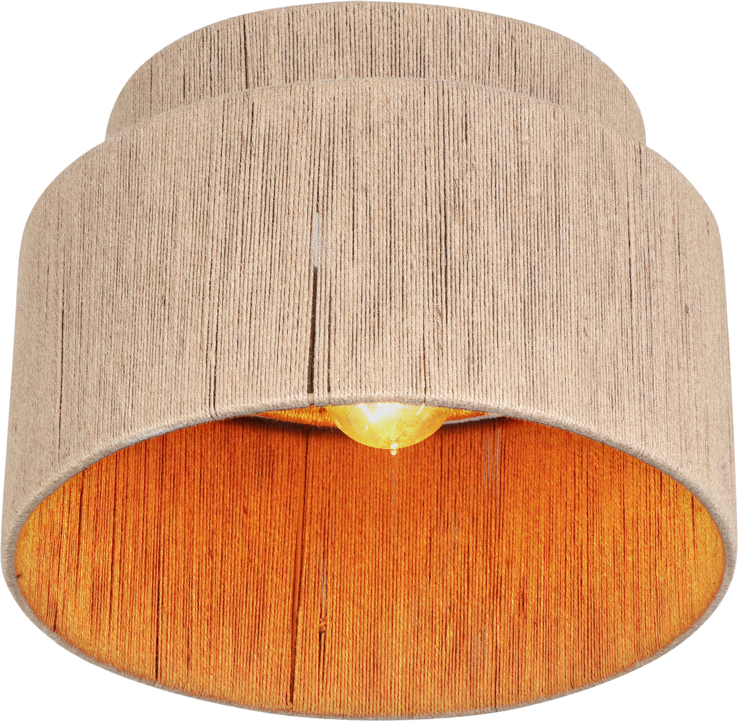 TRIO Leuchten Deckenleuchte »SMILLA, runde Deckenlampe mit Jute Lampenschirm Ø 30cm Höhe 23cm« E27 1 Stk. warmweiß - kaltweiß exkl 1x E27 max 10W, Deckenlampe Küche Schlafzimmer Wohnzimmer