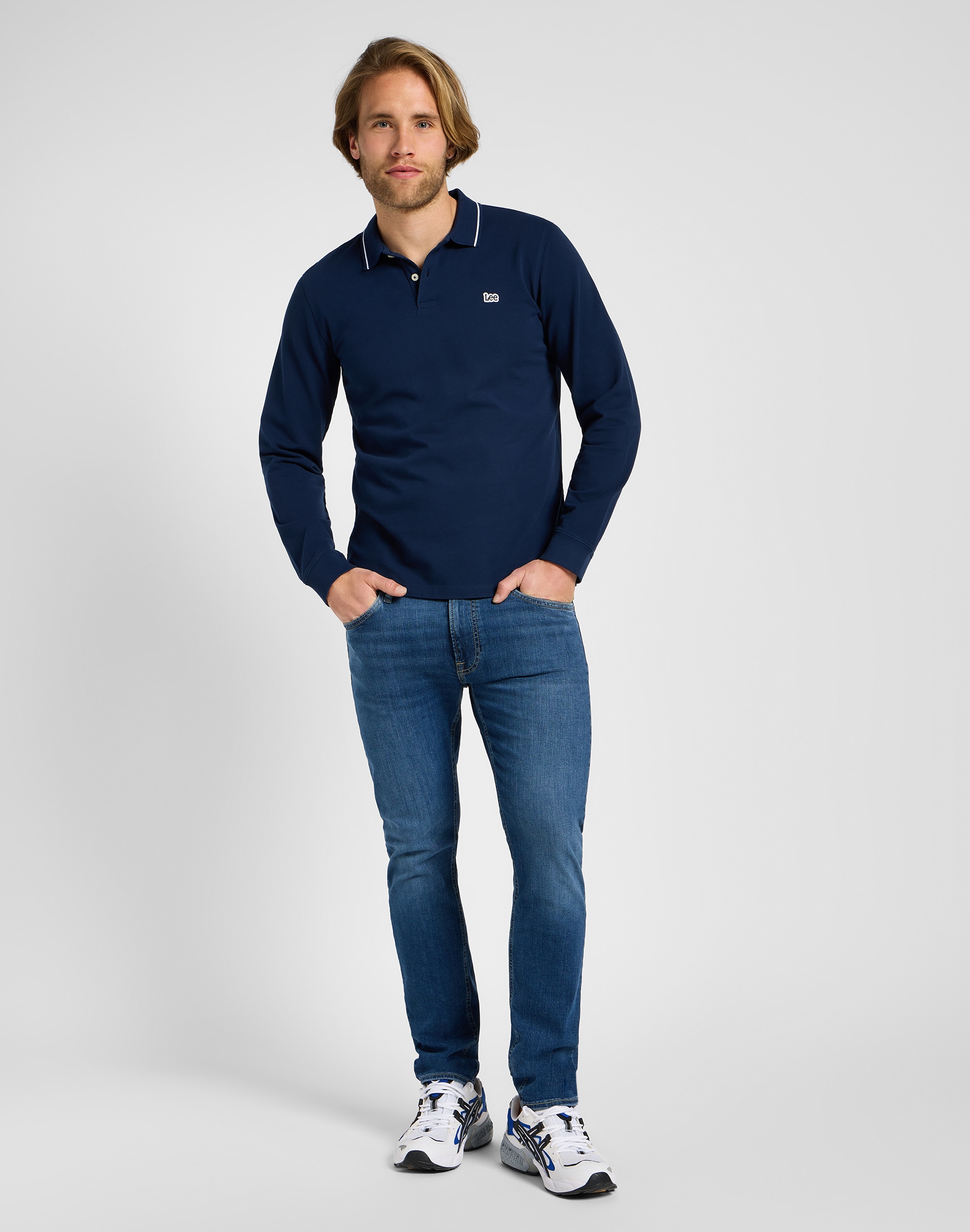 Lee® Langarmshirt »LS PIQUE POLO«, mit Logodruck