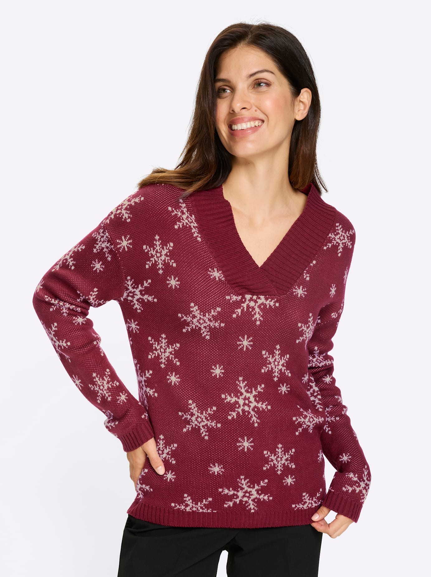 Classic Basics Jacquardpullover "Langarm-Pullover" günstig online kaufen