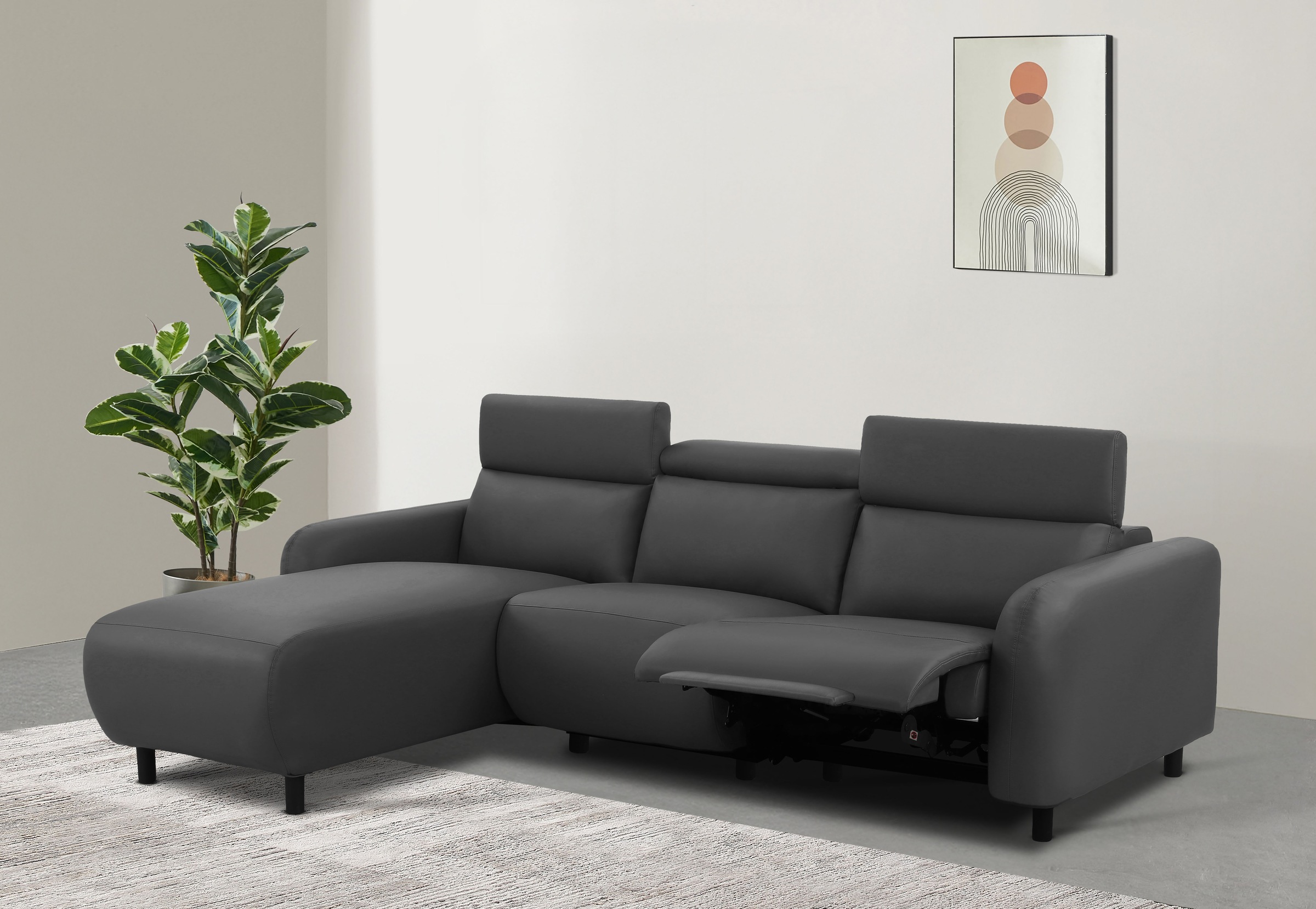 Home affaire Ecksofa "SKAANE Kunstleder, L-Form, 274 cm, manuelle u. elektr günstig online kaufen