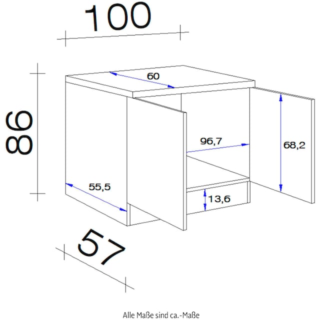 Flex-Well Spülenschrank »Riva«, (B x H x T) 100 x 86 x 60 cm, inkl.  Einbauspüle kaufen | BAUR