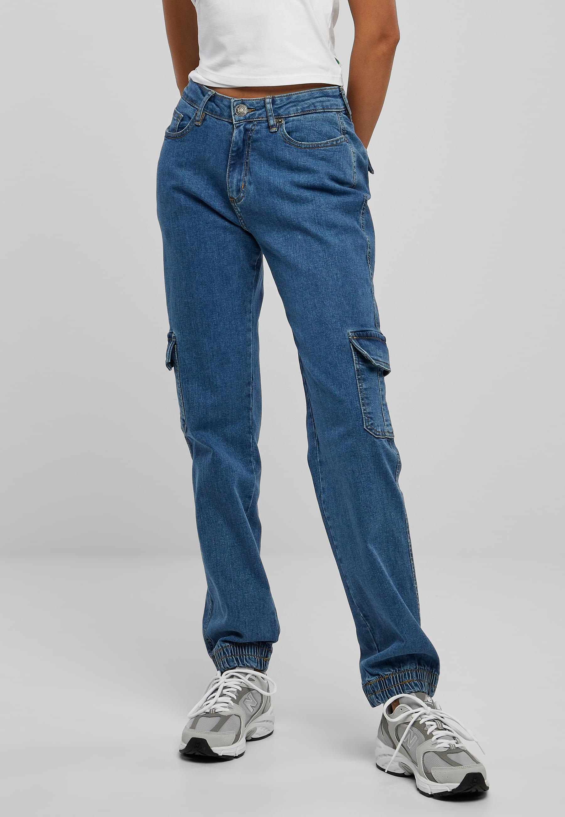 URBAN CLASSICS Stoffhose »Urban Classics Damen Ladies Organic Stretch Denim Cargo Pants«, (1 tlg.)